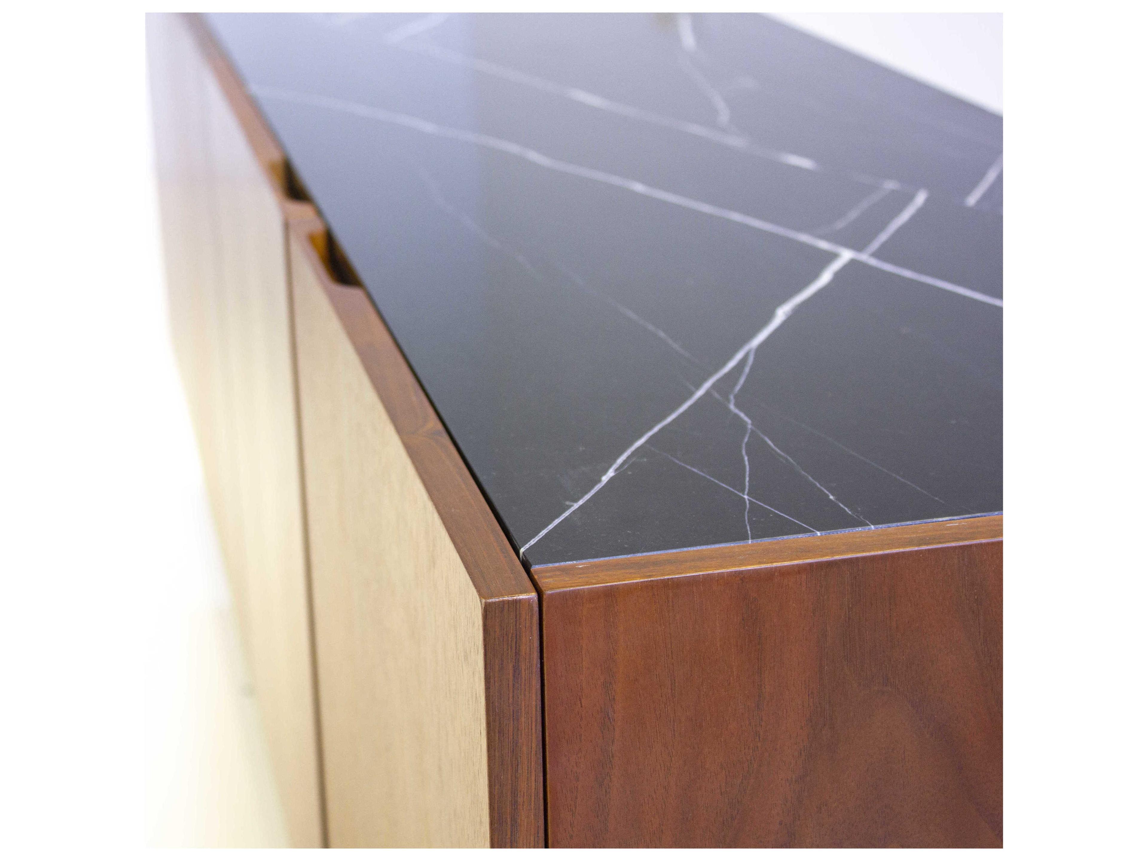 Mobital Calvin 79" Walnut Wood Black Brown Sideboard