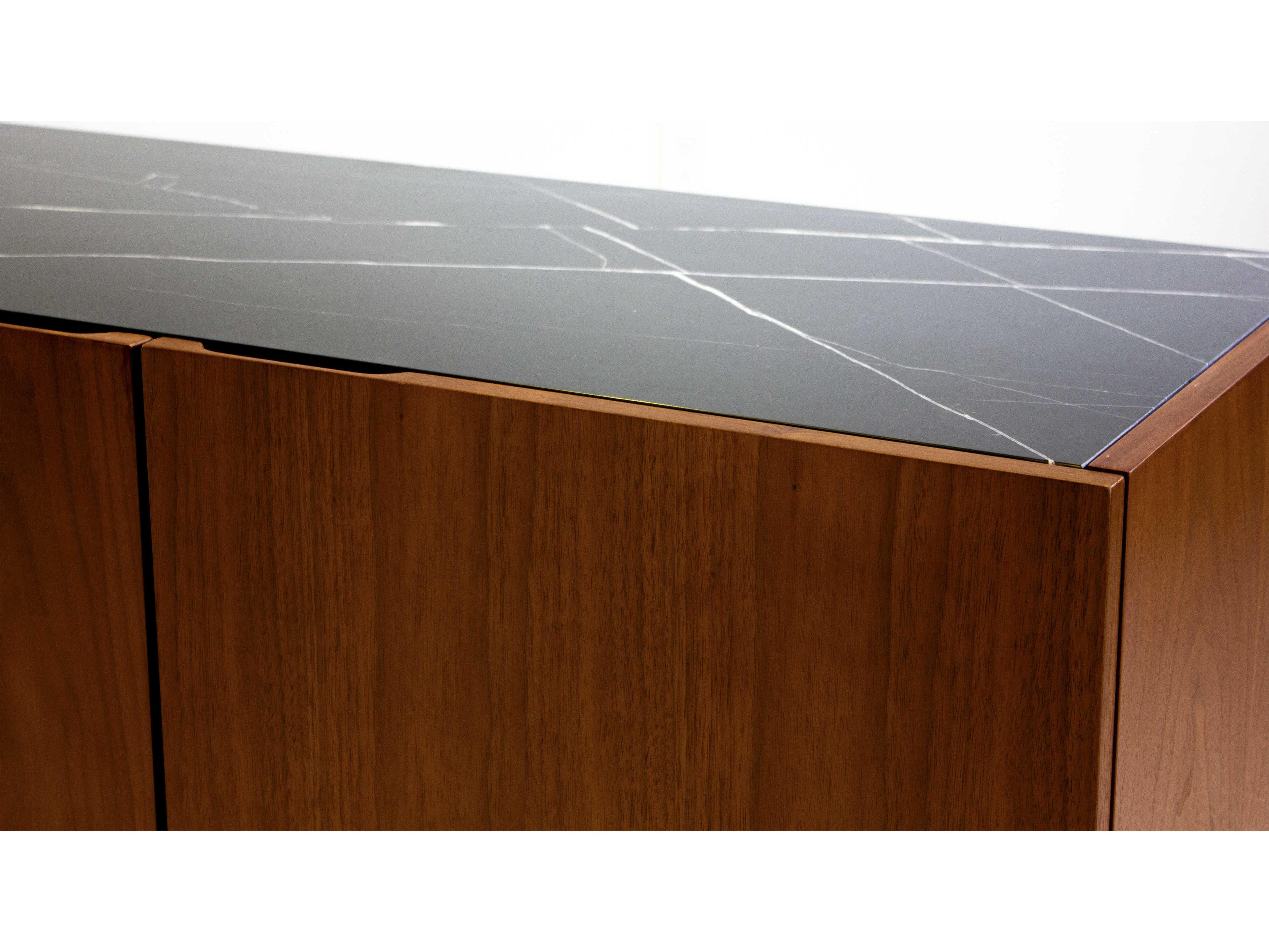 Mobital Calvin 79" Walnut Wood Black Brown Sideboard