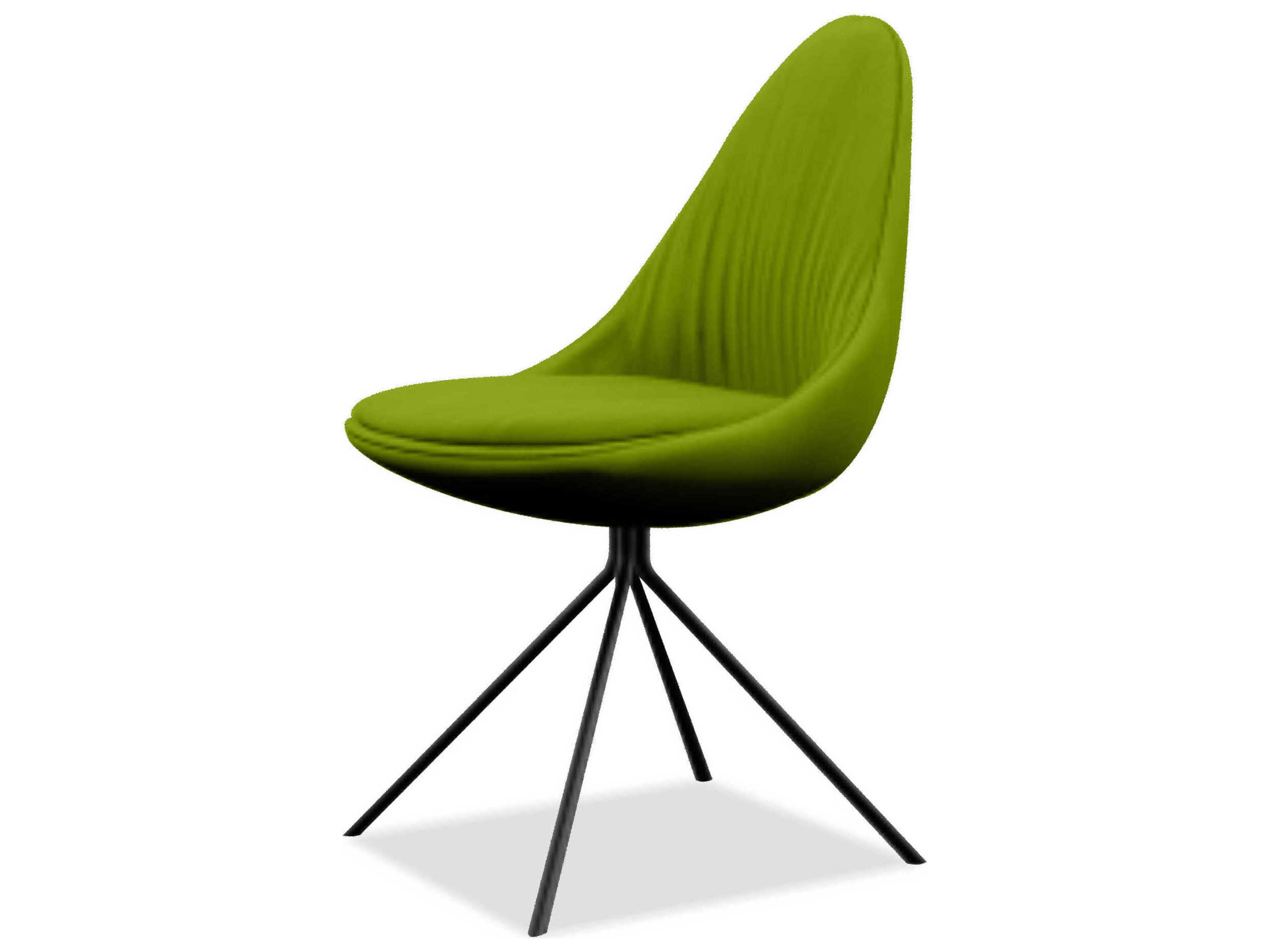 Chick Green Faux Leather Armless Dining Chair