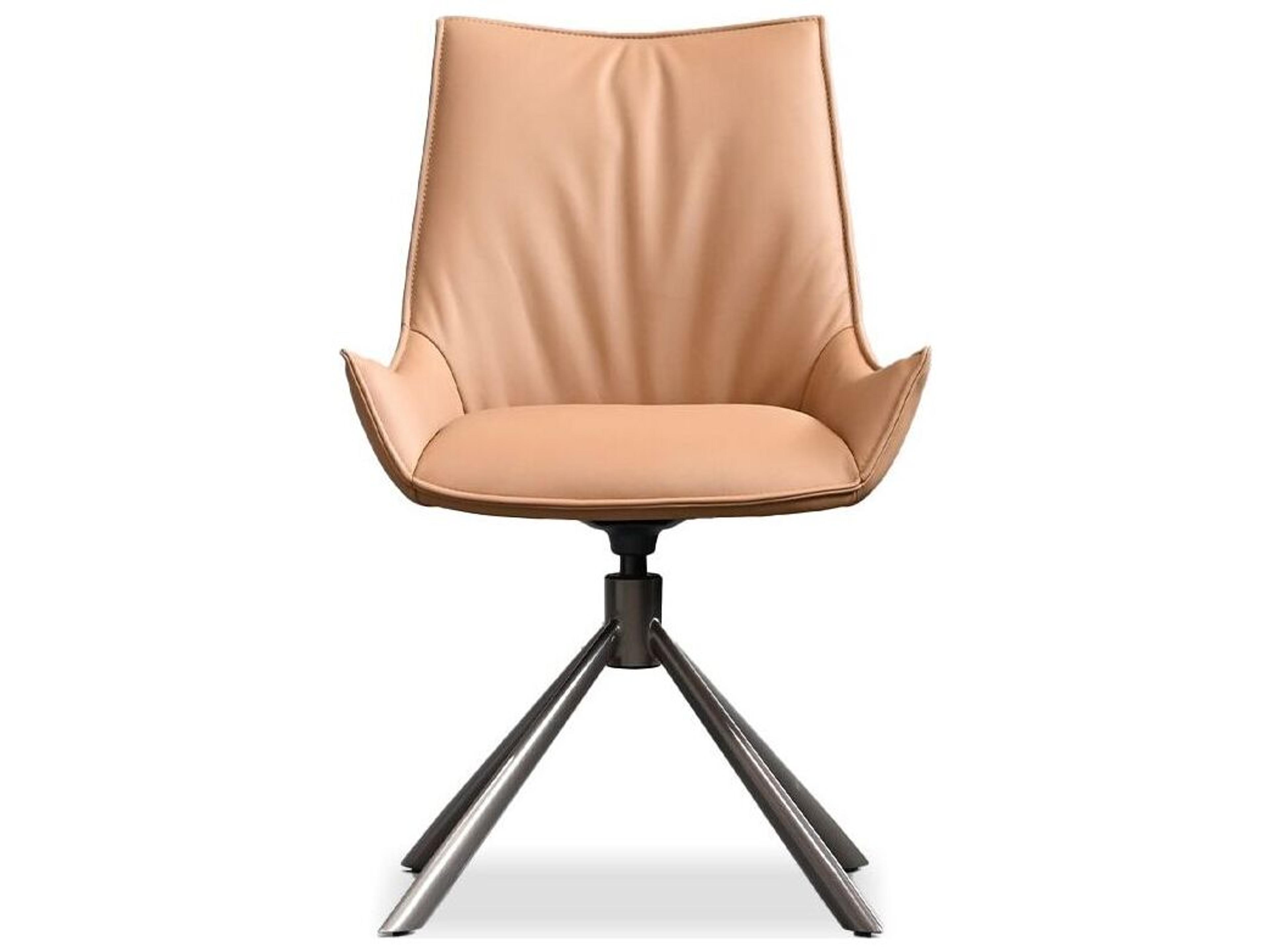 Mobital Giulia Brown Leather Arm Dining Chair