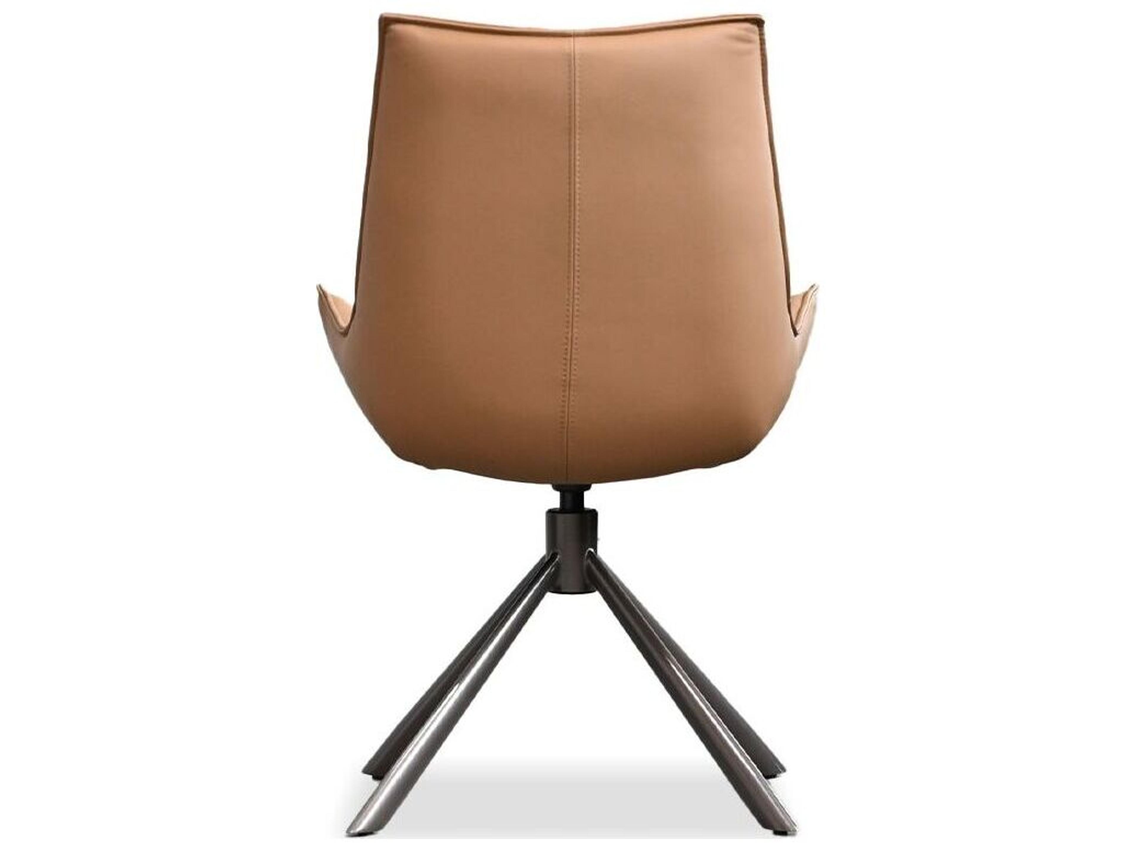 Mobital Giulia Brown Leather Arm Dining Chair