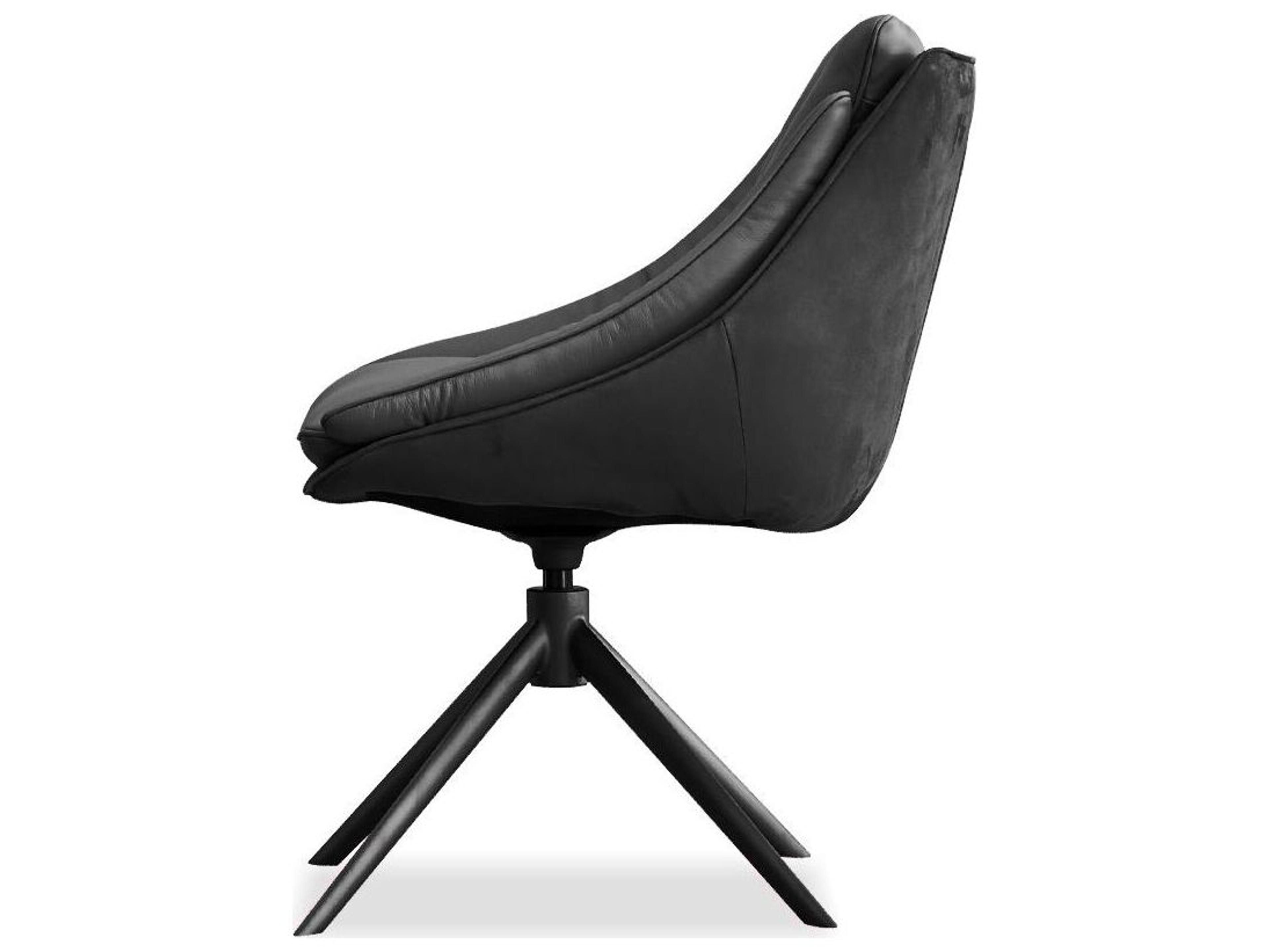 Mobital Huracan Black Faux Leather Armless Dining Chair