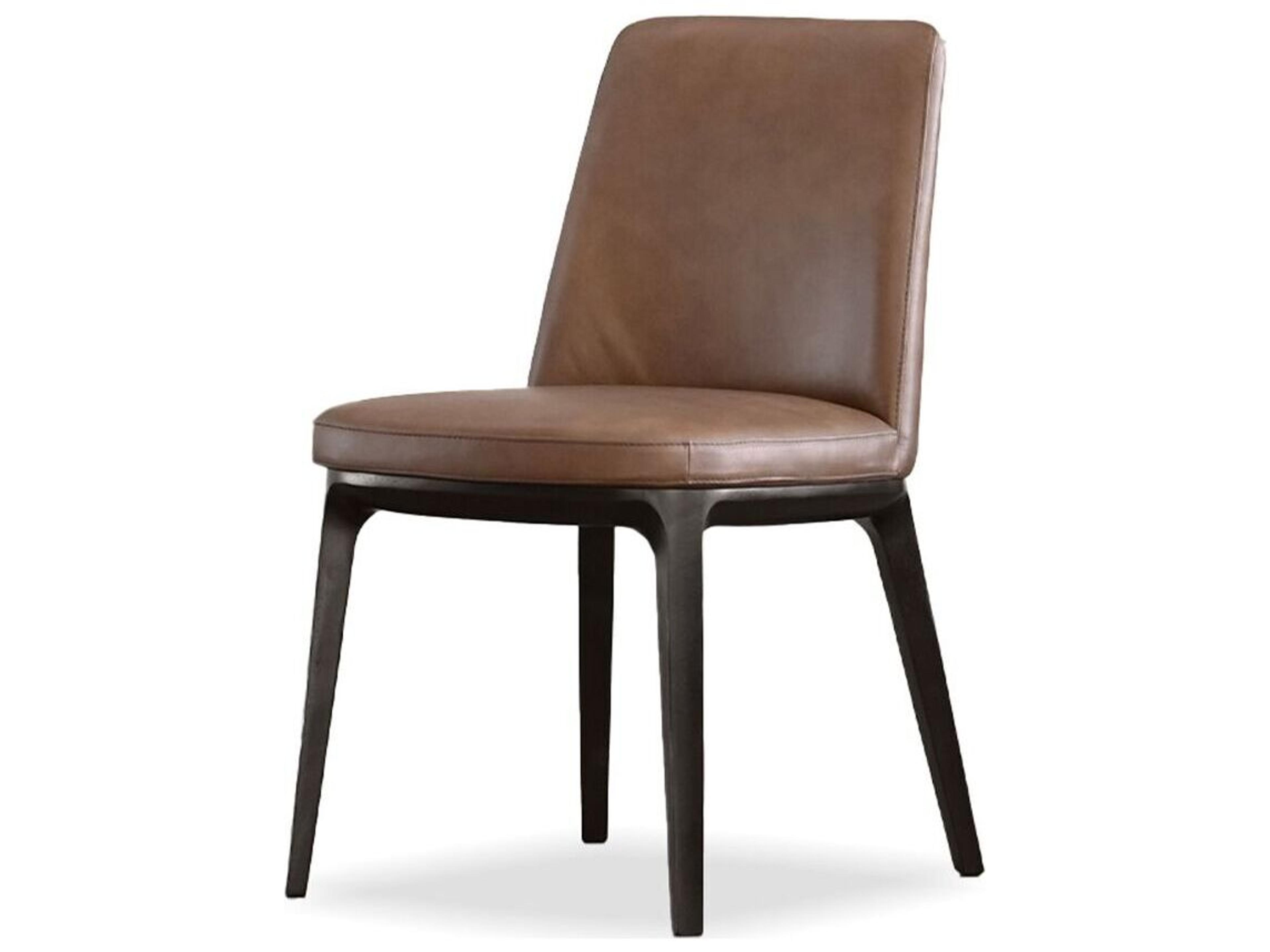 Maven Brown Leather Armless Dining Chair