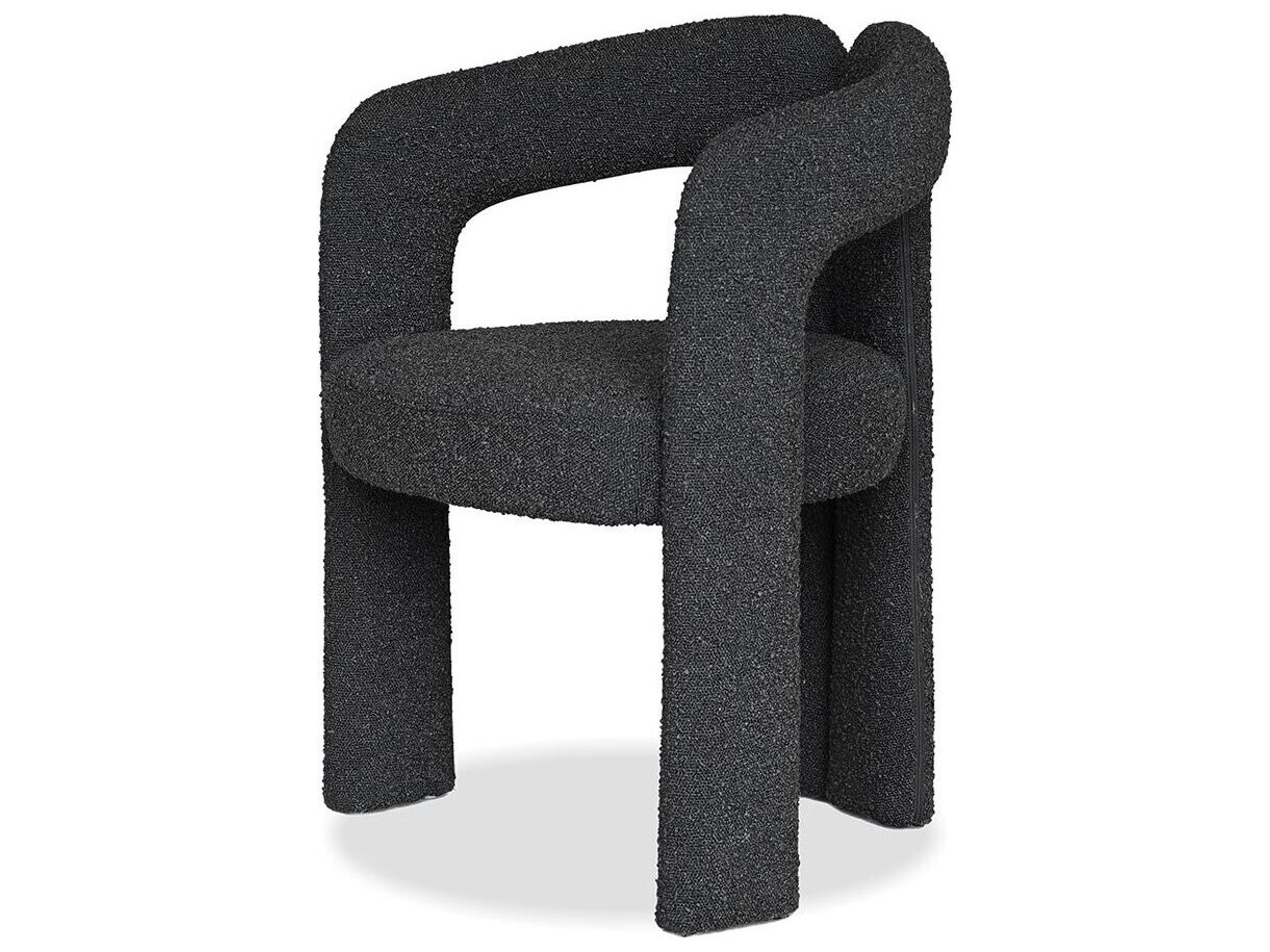 Melrose Upholstered Dining Armchair in Licorice Boucle