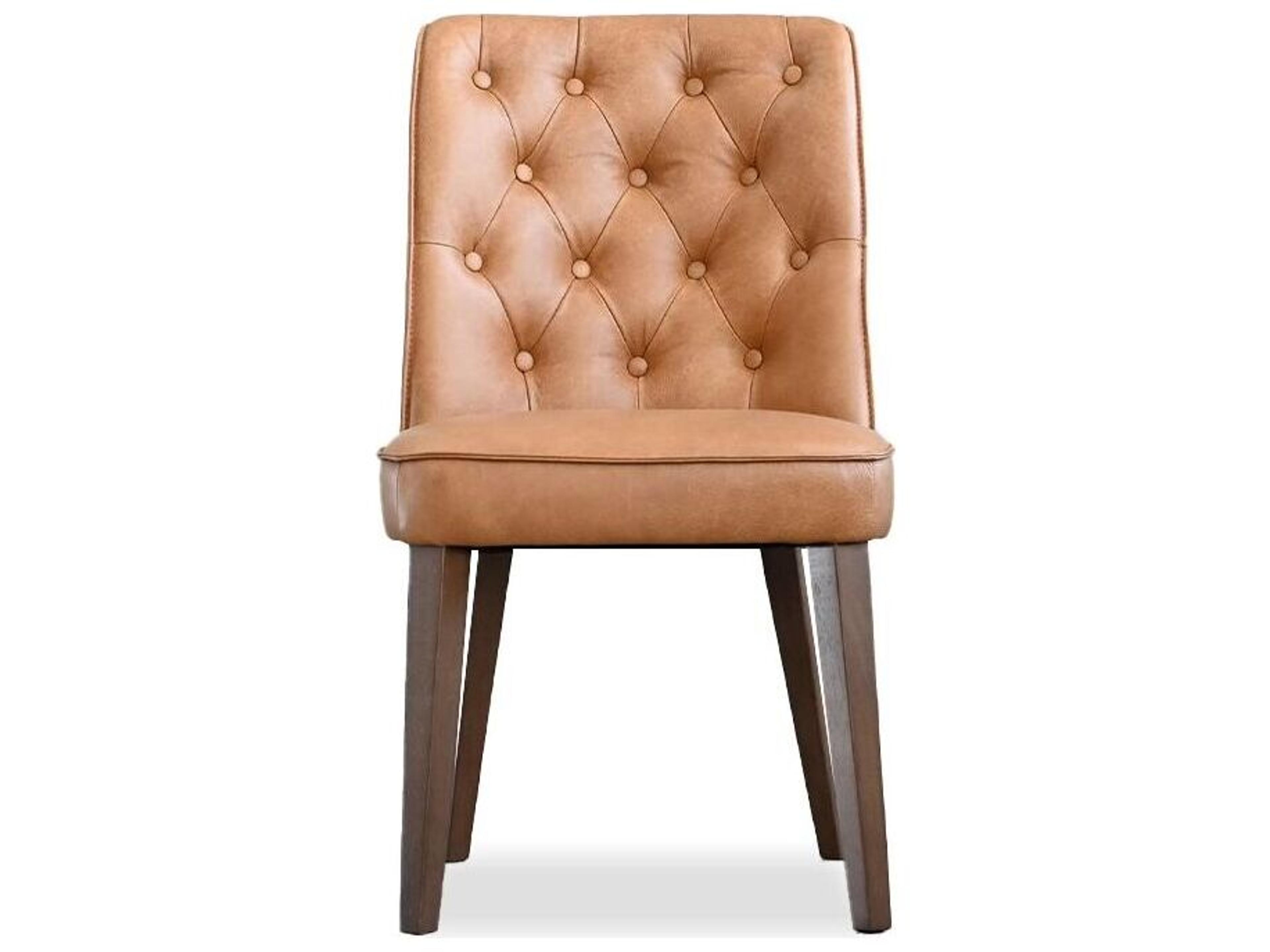 Mobital Roulette Brown Leather Armless Dining Chair
