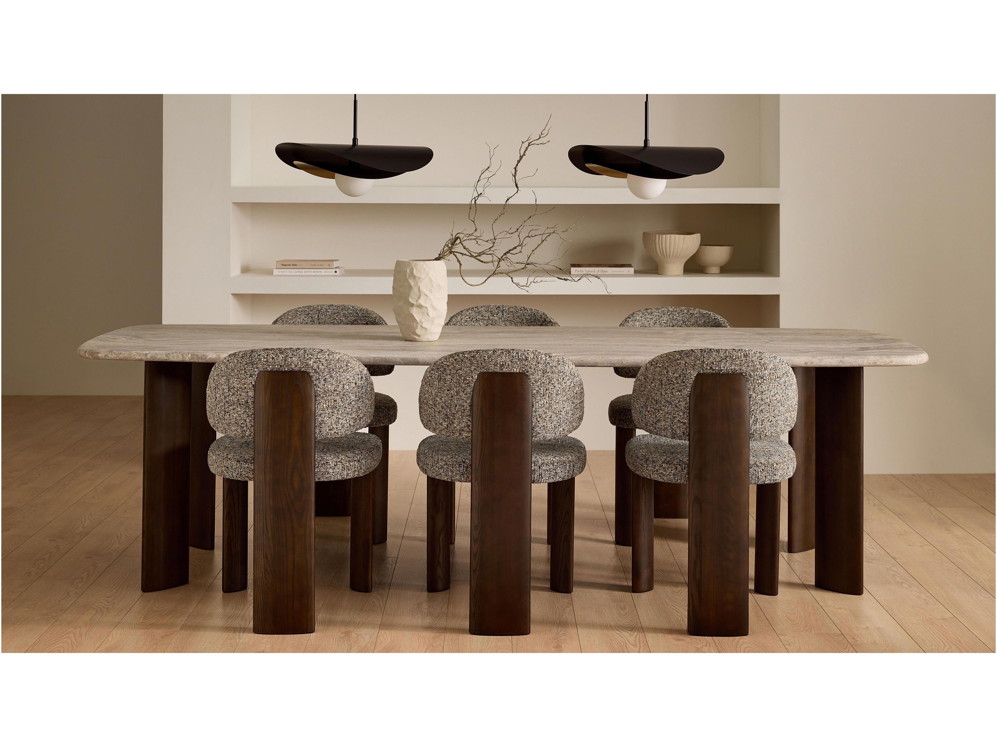 Mobital Sake Plywood Brown Upholstered Armless Dining Chair Set of 2