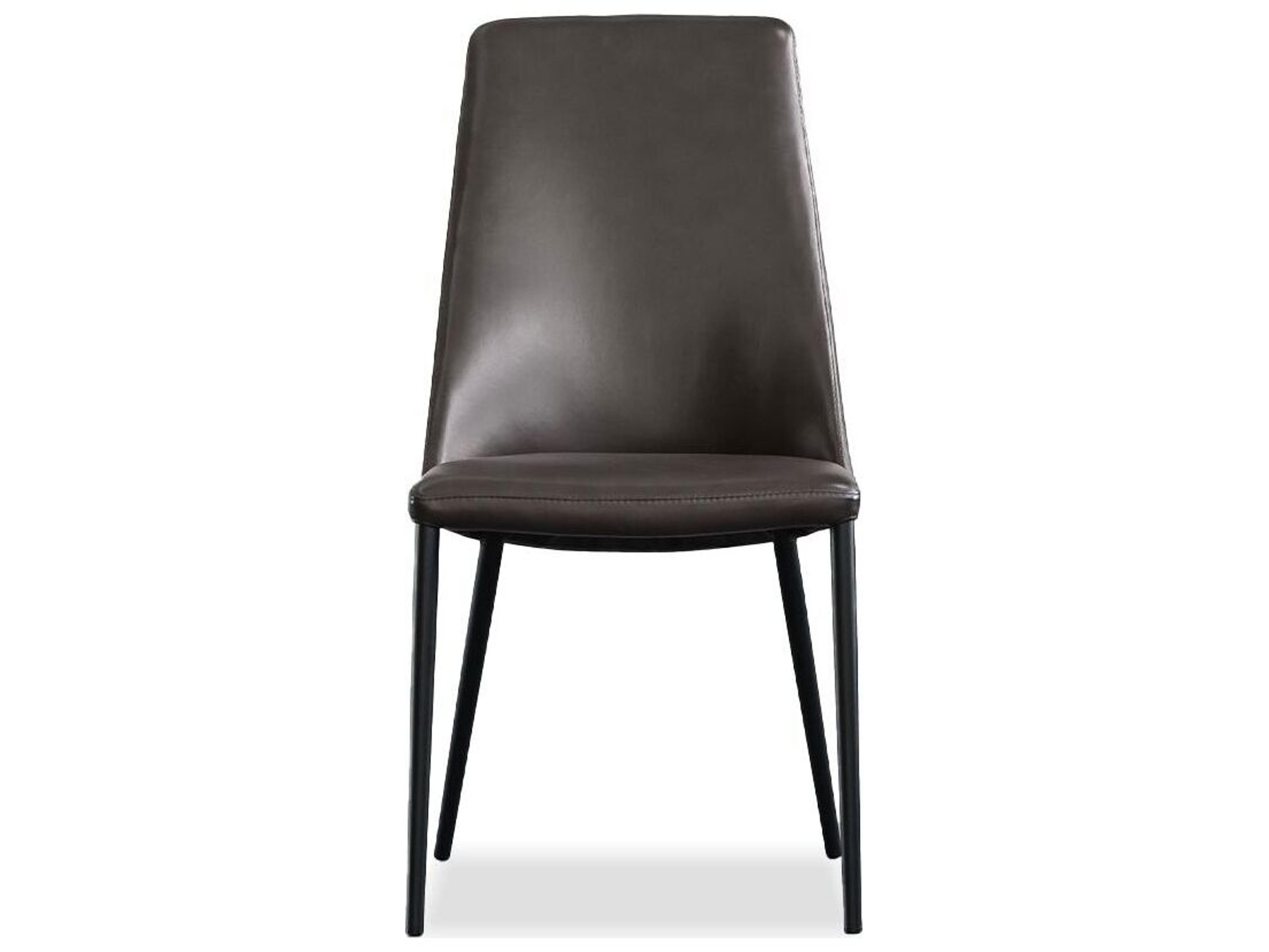 Mobital Savoir Brown Leather Armless Dining Chair