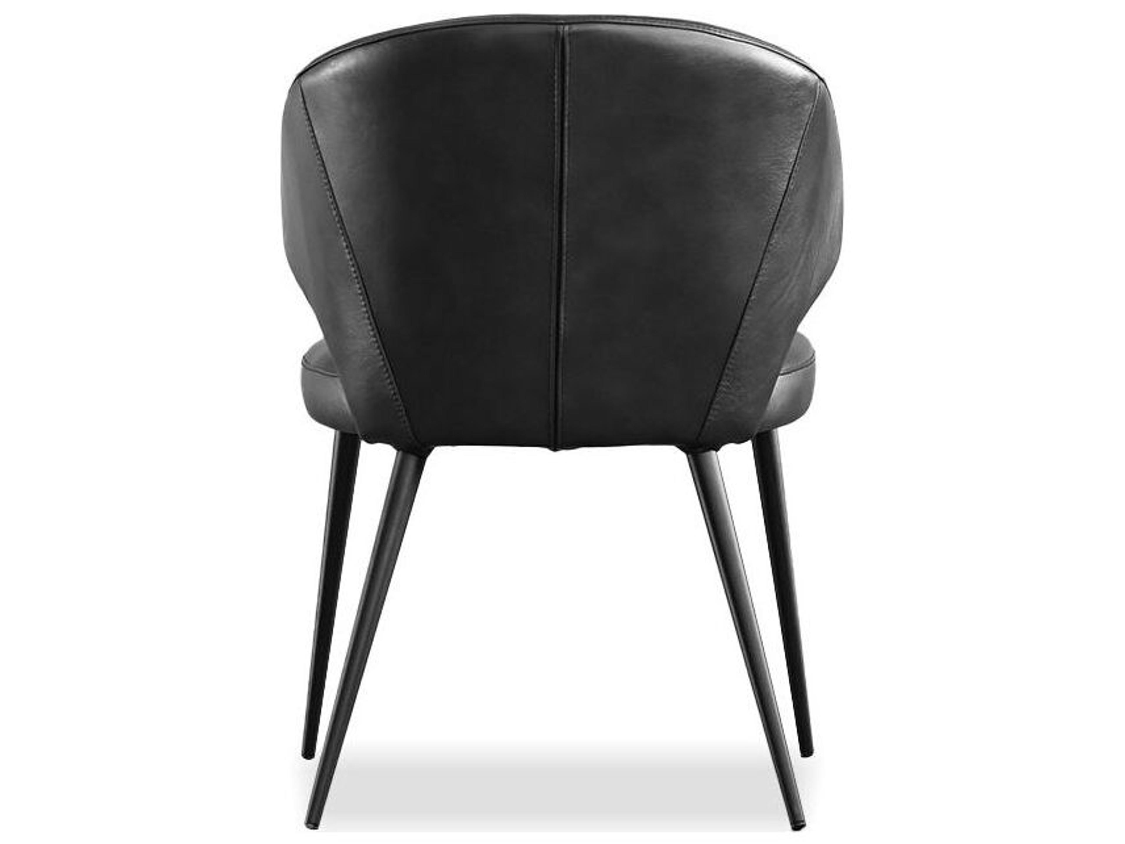 Mobital Stretto Black Leather Armless Dining Chair