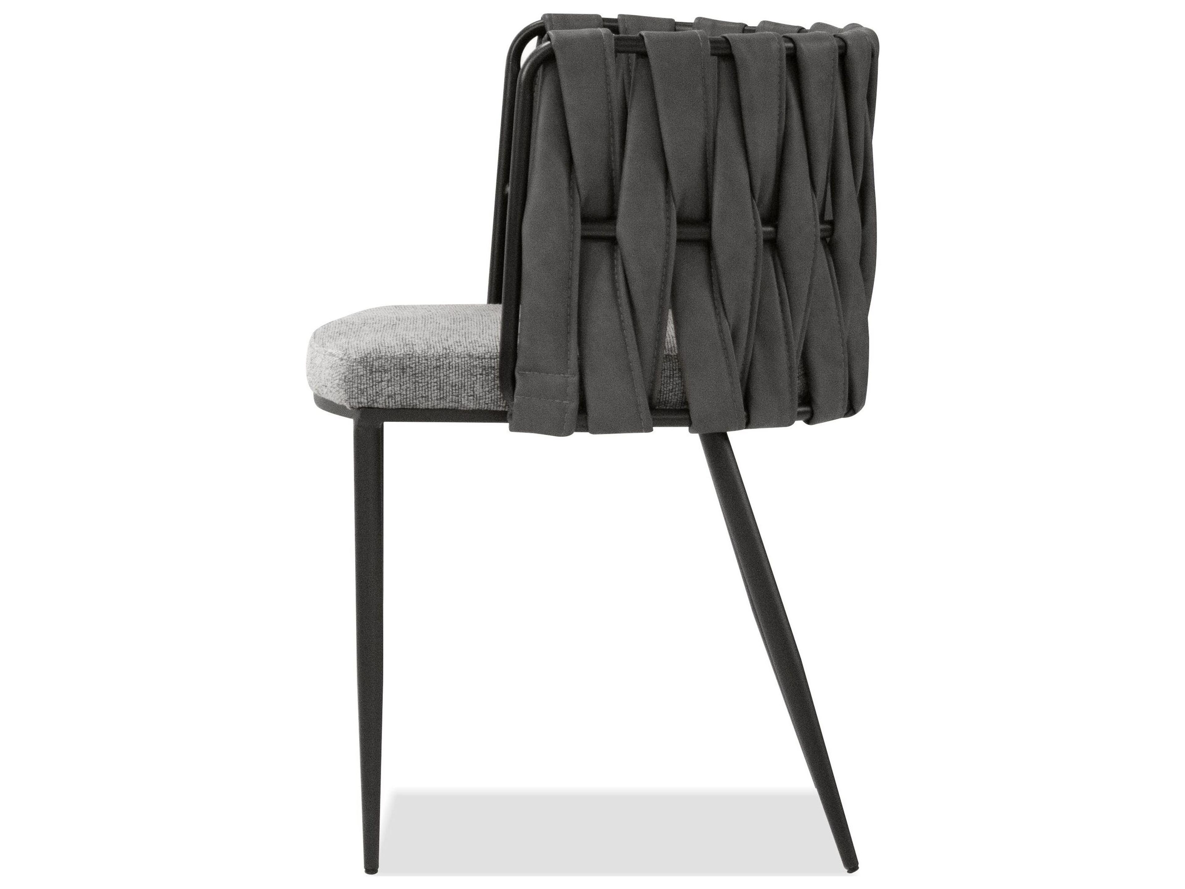Mobital Weaver Black Faux Leather Arm Dining Chair