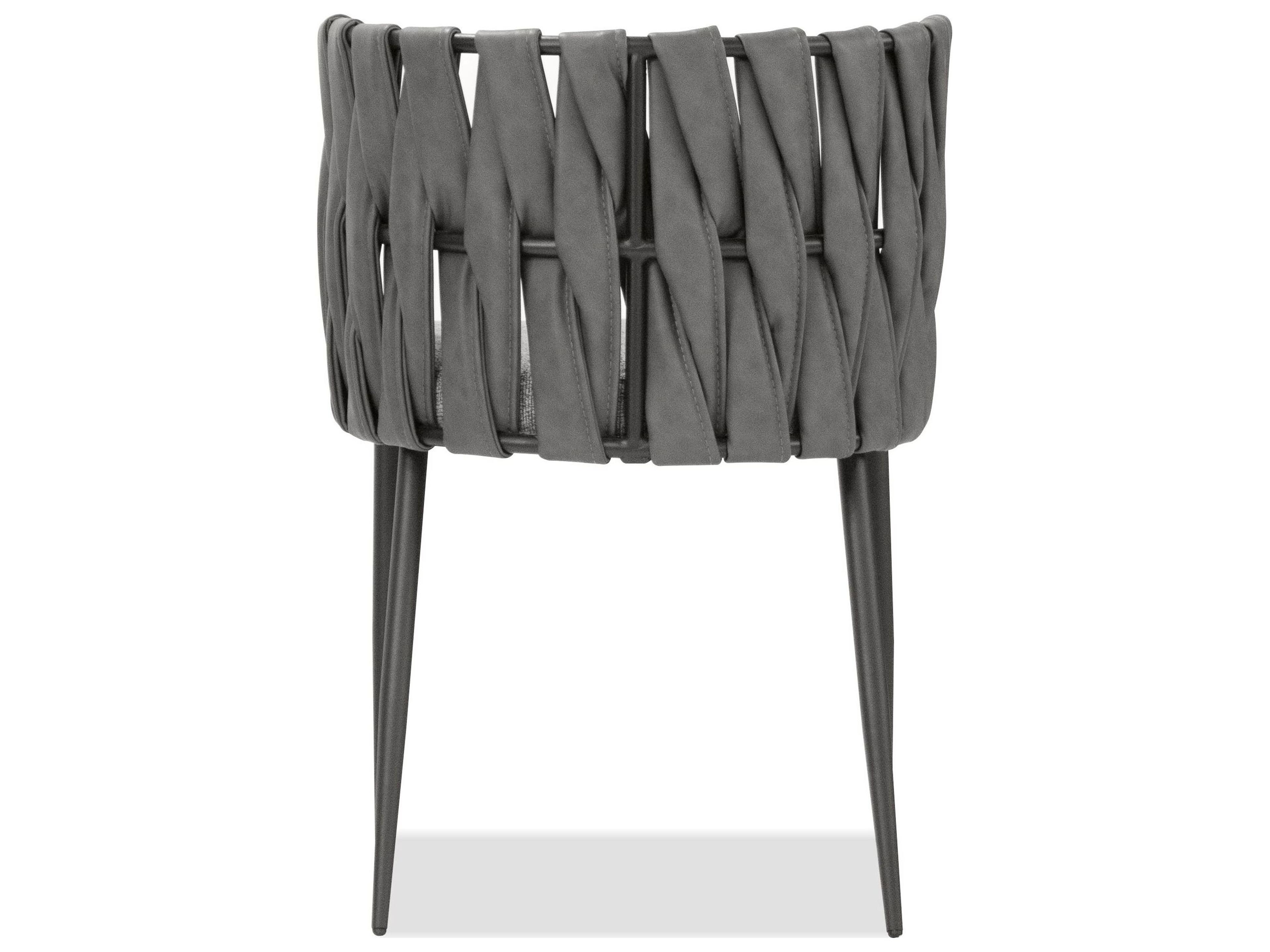 Mobital Weaver Black Faux Leather Arm Dining Chair