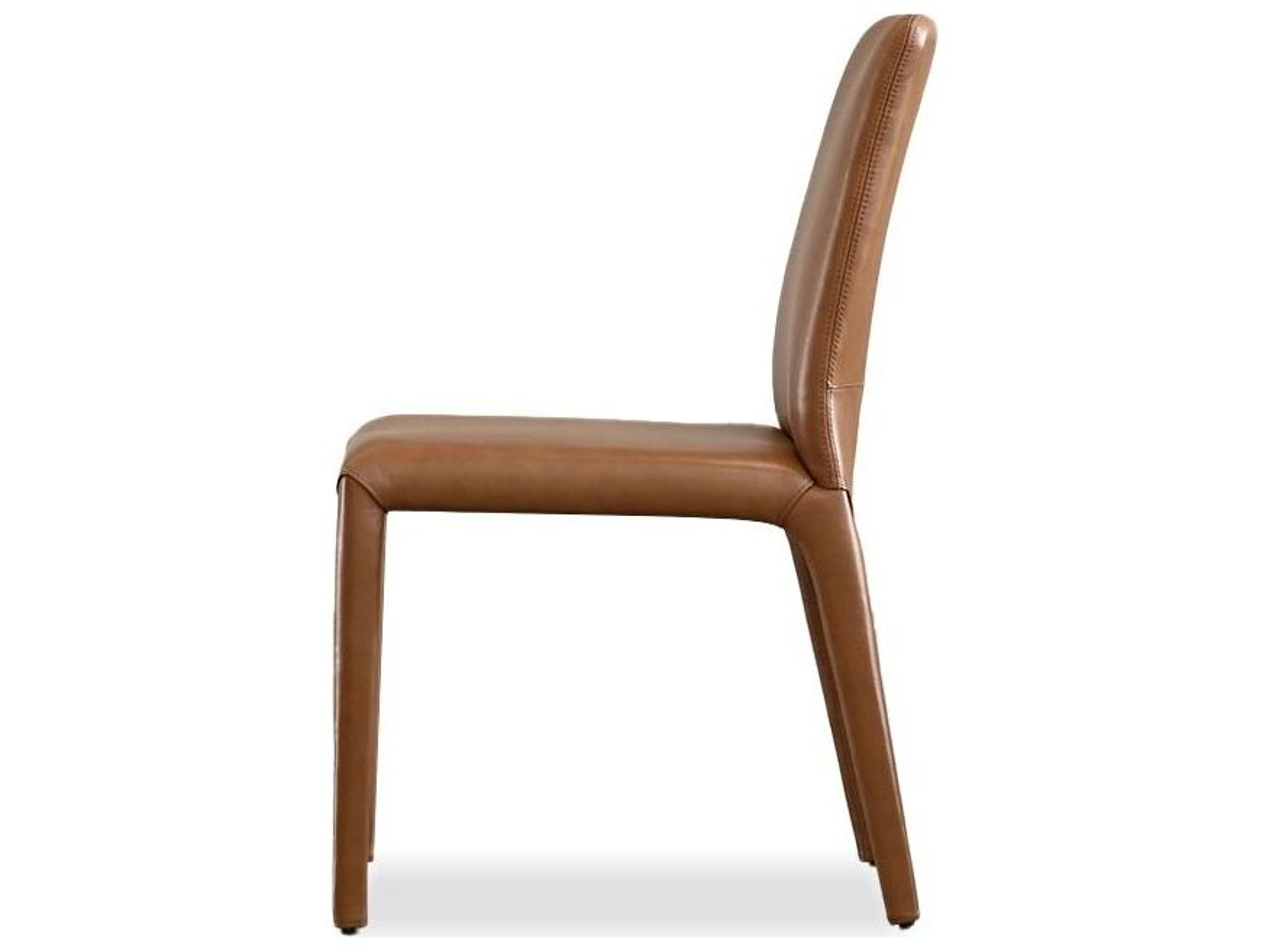 Mobital Zeg Brown Leather Armless Dining Chair