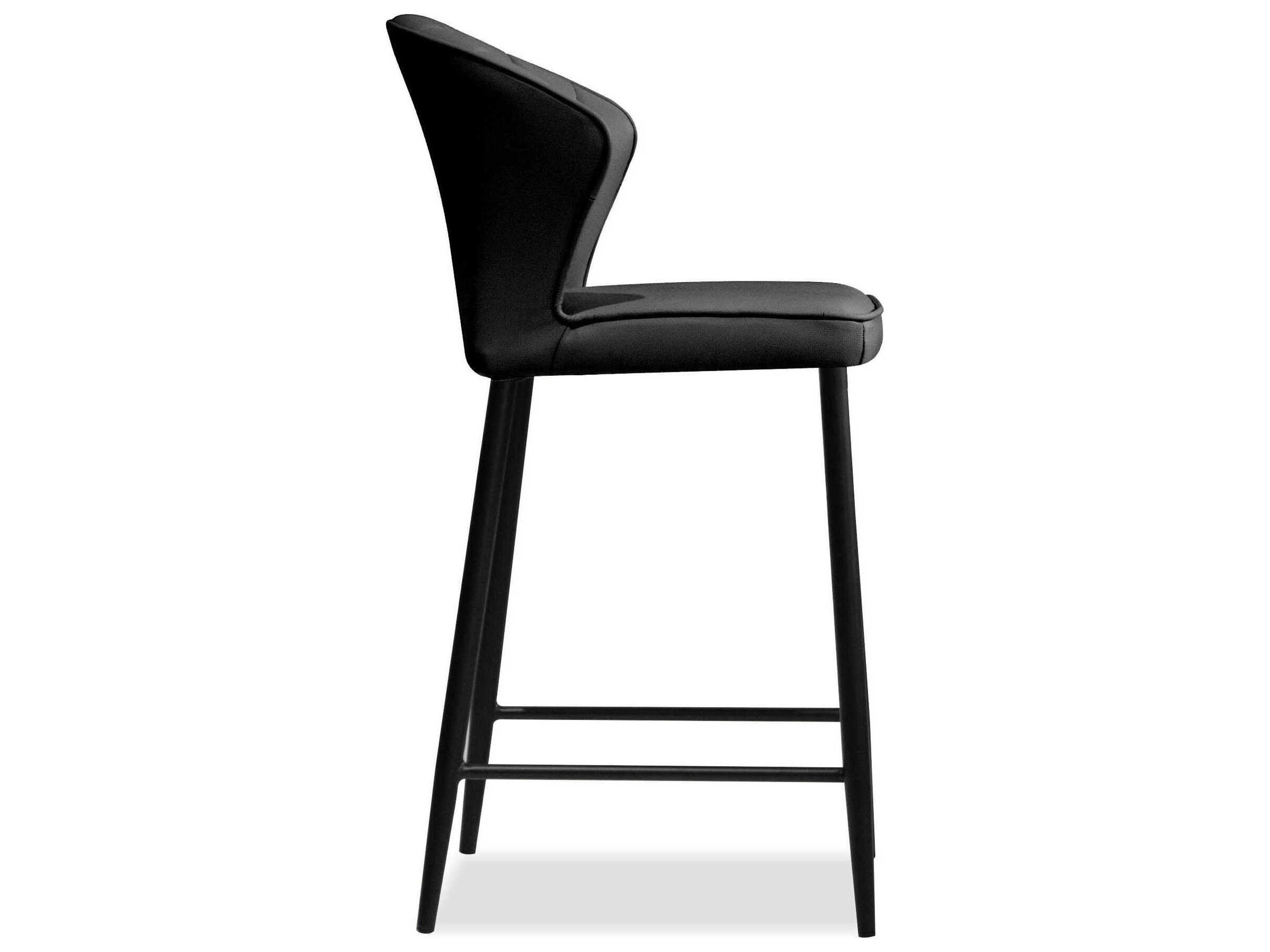 Mobital Ariel Black Leather Counter Stool