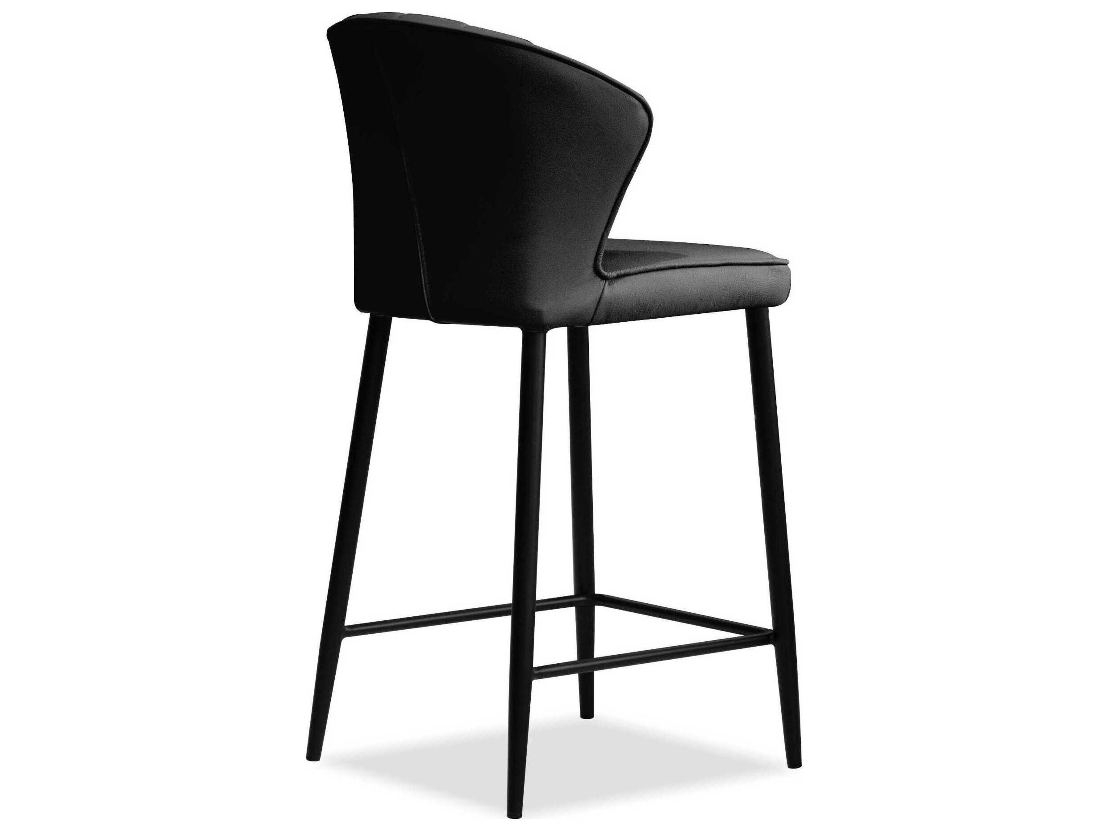 Mobital Ariel Black Leather Counter Stool