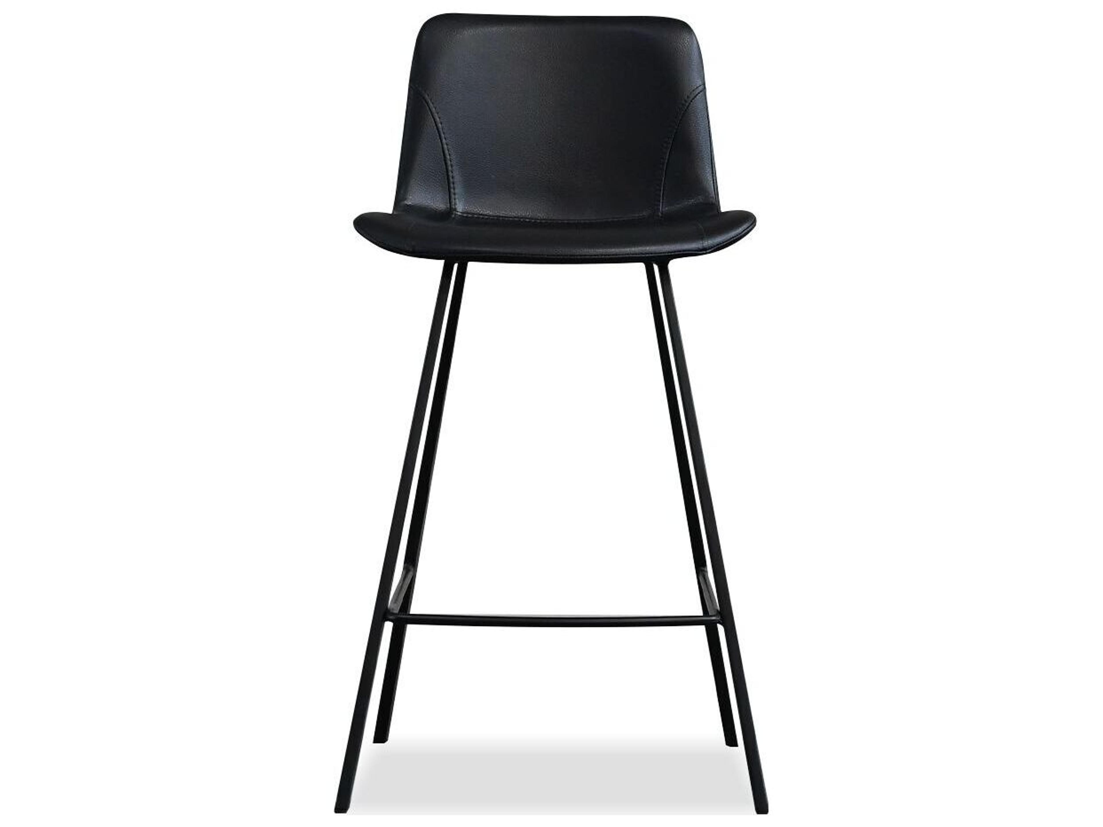 Mobital Billy Pebbled Black Leatherette Counter Stool Set of 2