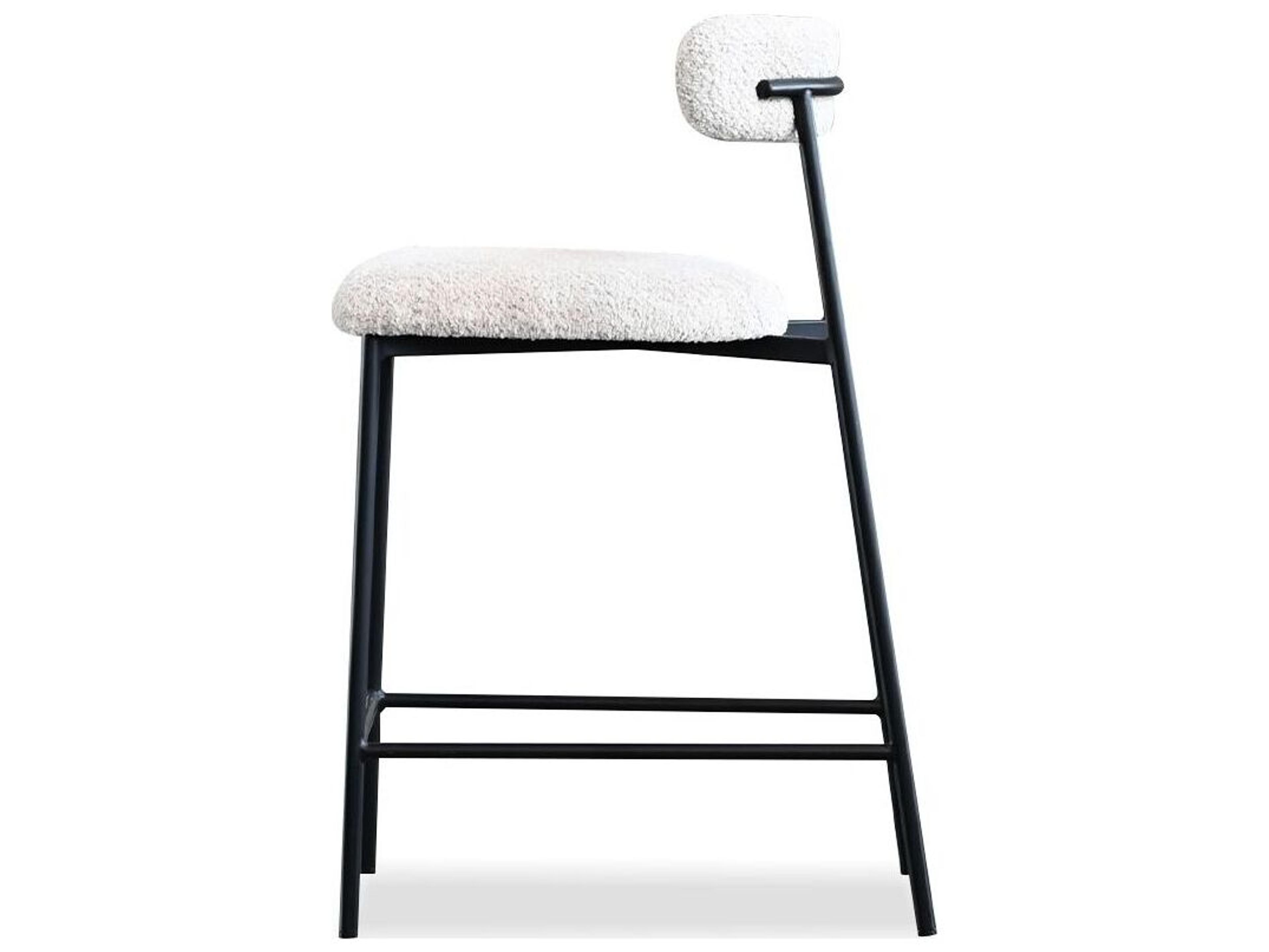 Mobital Cleo Biscuit Beige Fabric Upholstered Counter Stool Set of 2