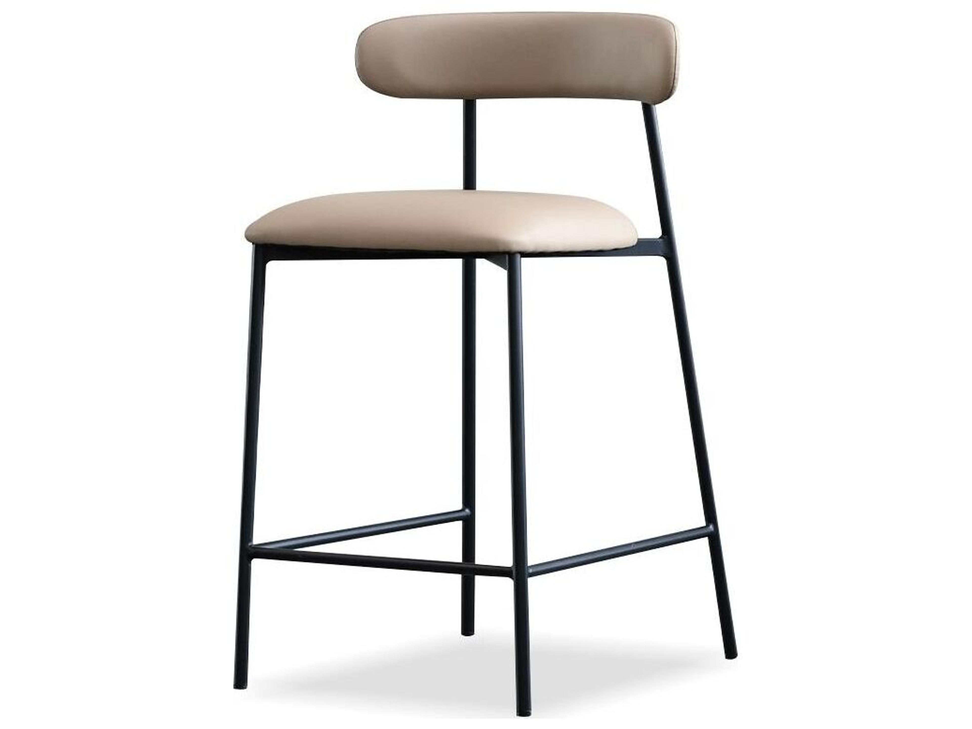 Cleo Nude Brown Leatherette Faux Leather Counter Stool Set of 2