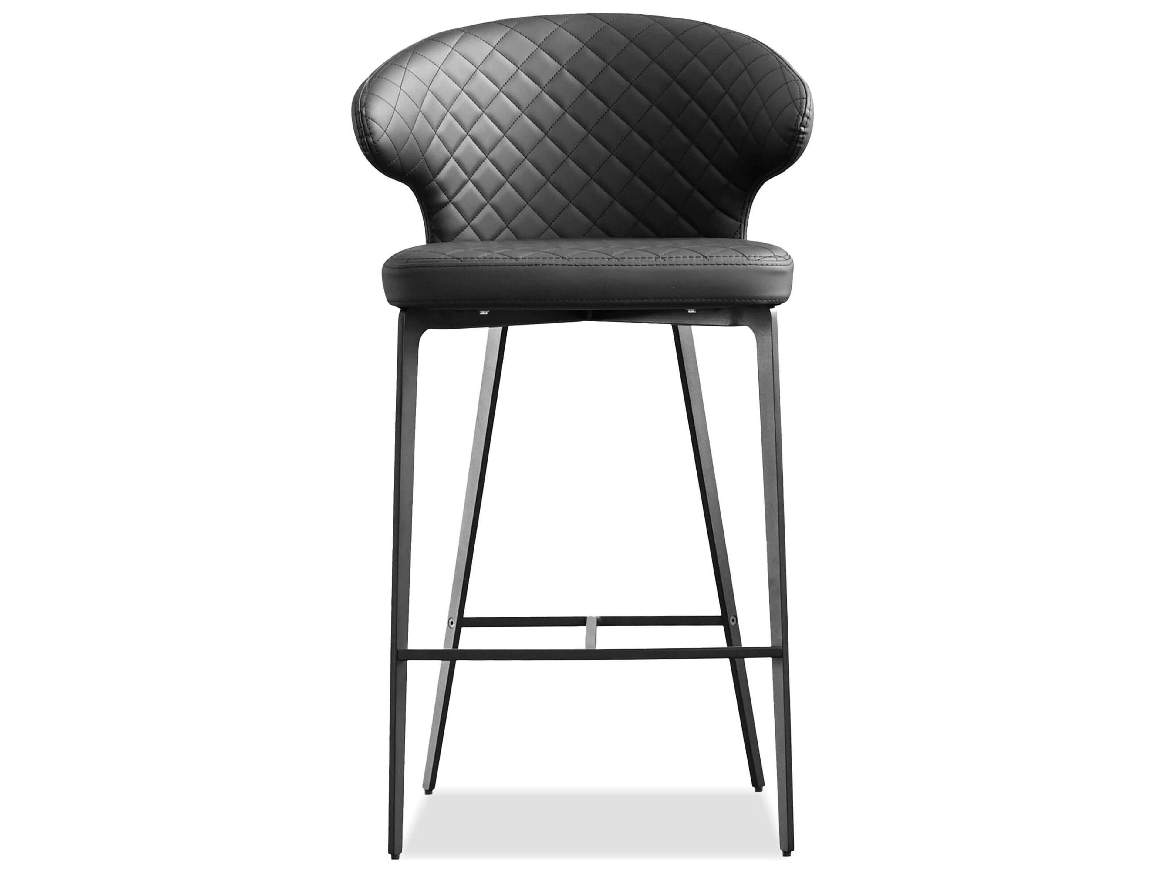 Mobital Hug Jet Black Leatherette Faux Leather Counter Stool