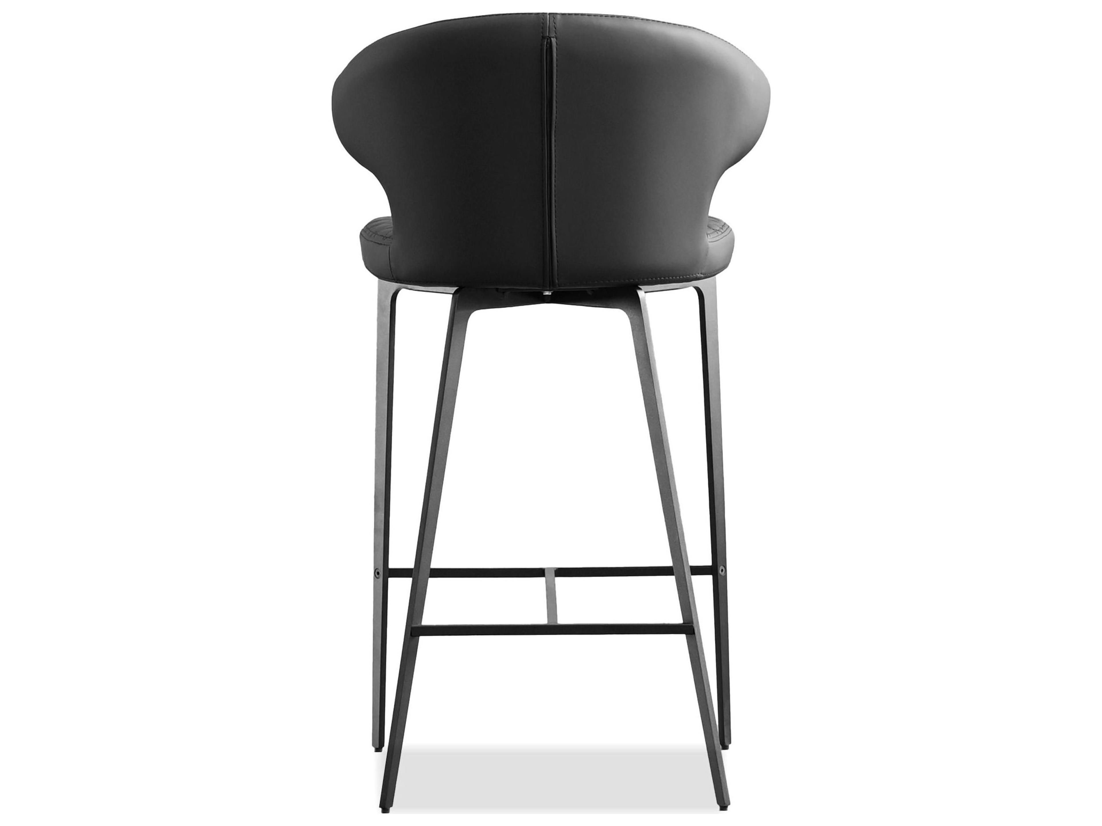 Mobital Hug Jet Black Leatherette Faux Leather Counter Stool