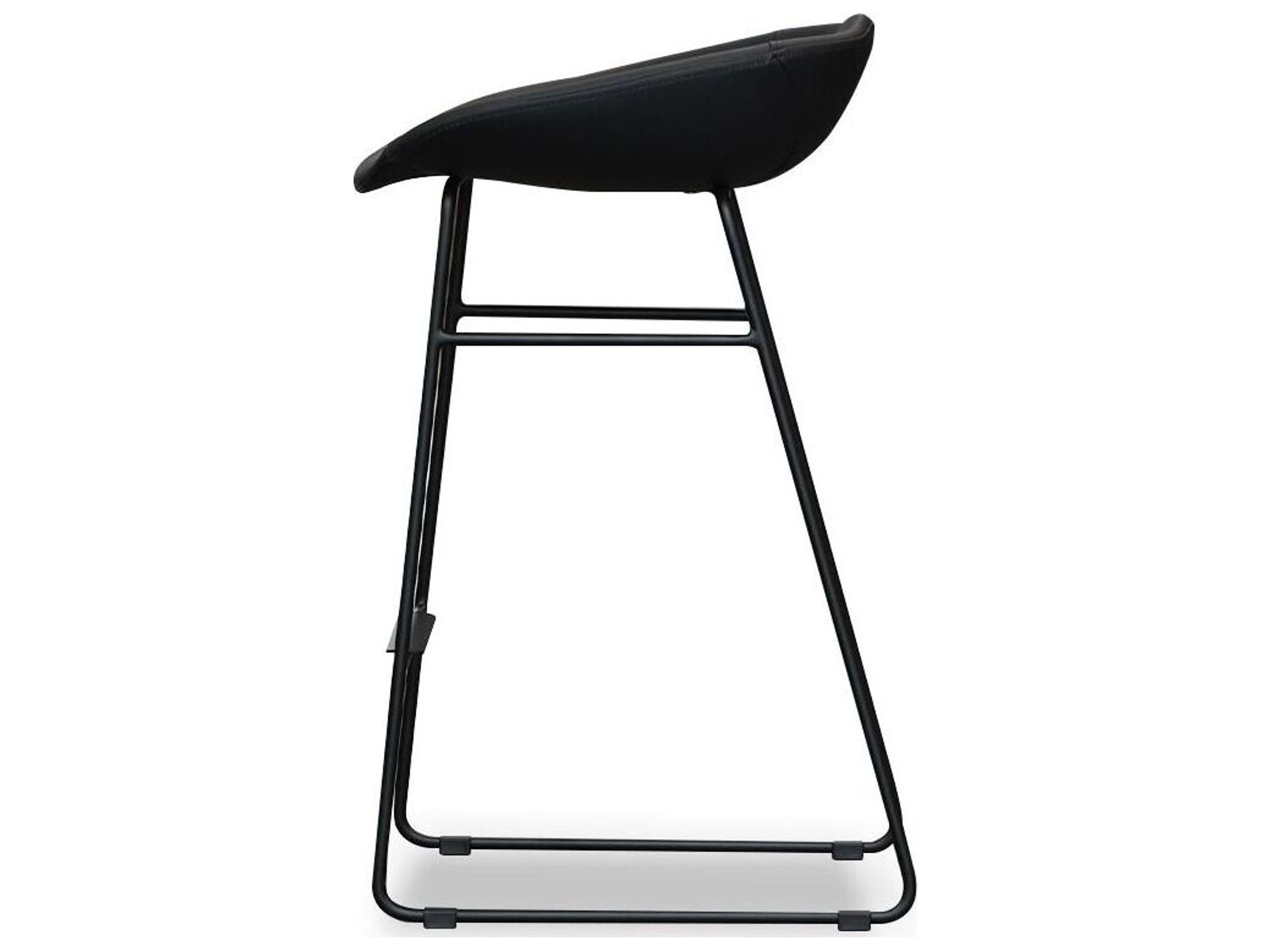 Mobital Rafa Pebbled Black Leatherette Faux Leather Counter Stool Set of 2