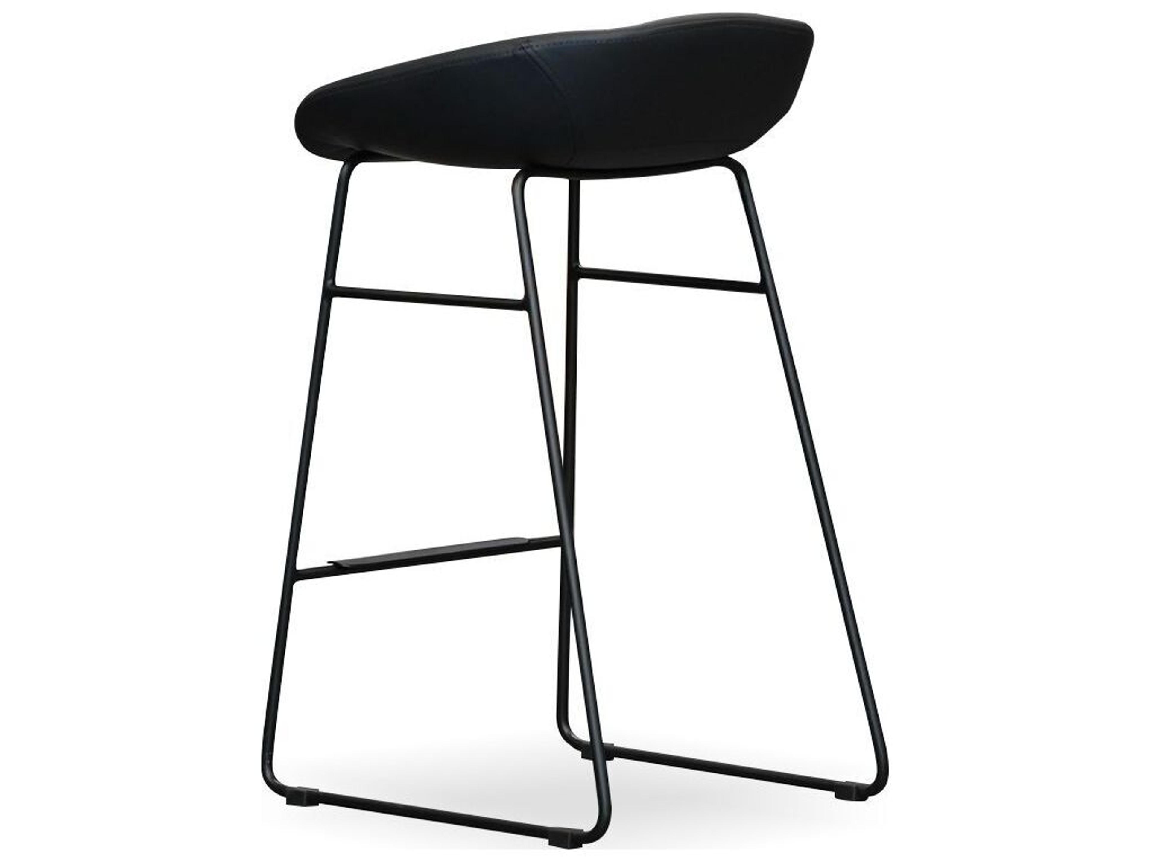 Mobital Rafa Pebbled Black Leatherette Faux Leather Counter Stool Set of 2