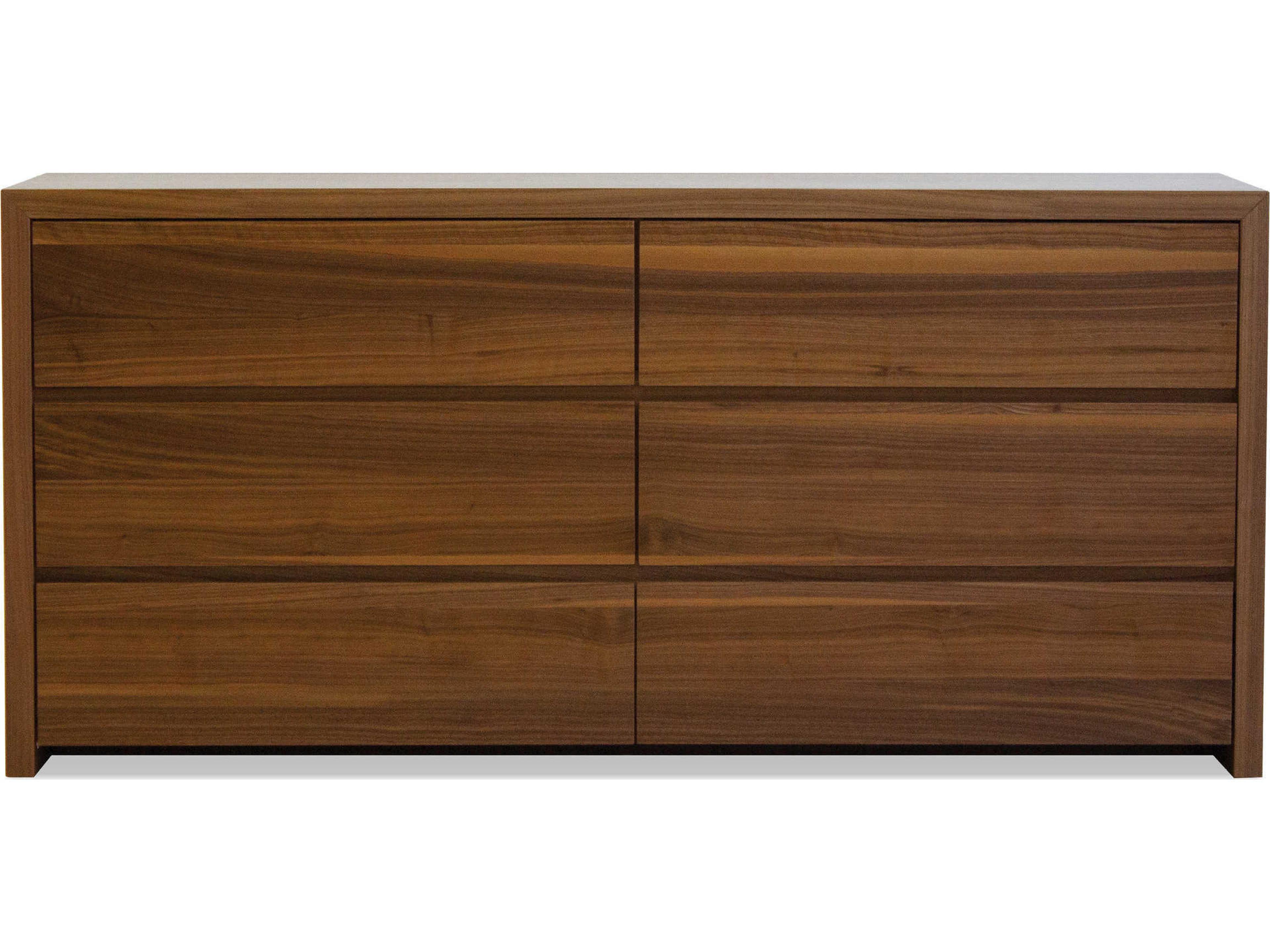 Mobital Blanche 6-Drawers Brown Walnut Wood Double Dresser