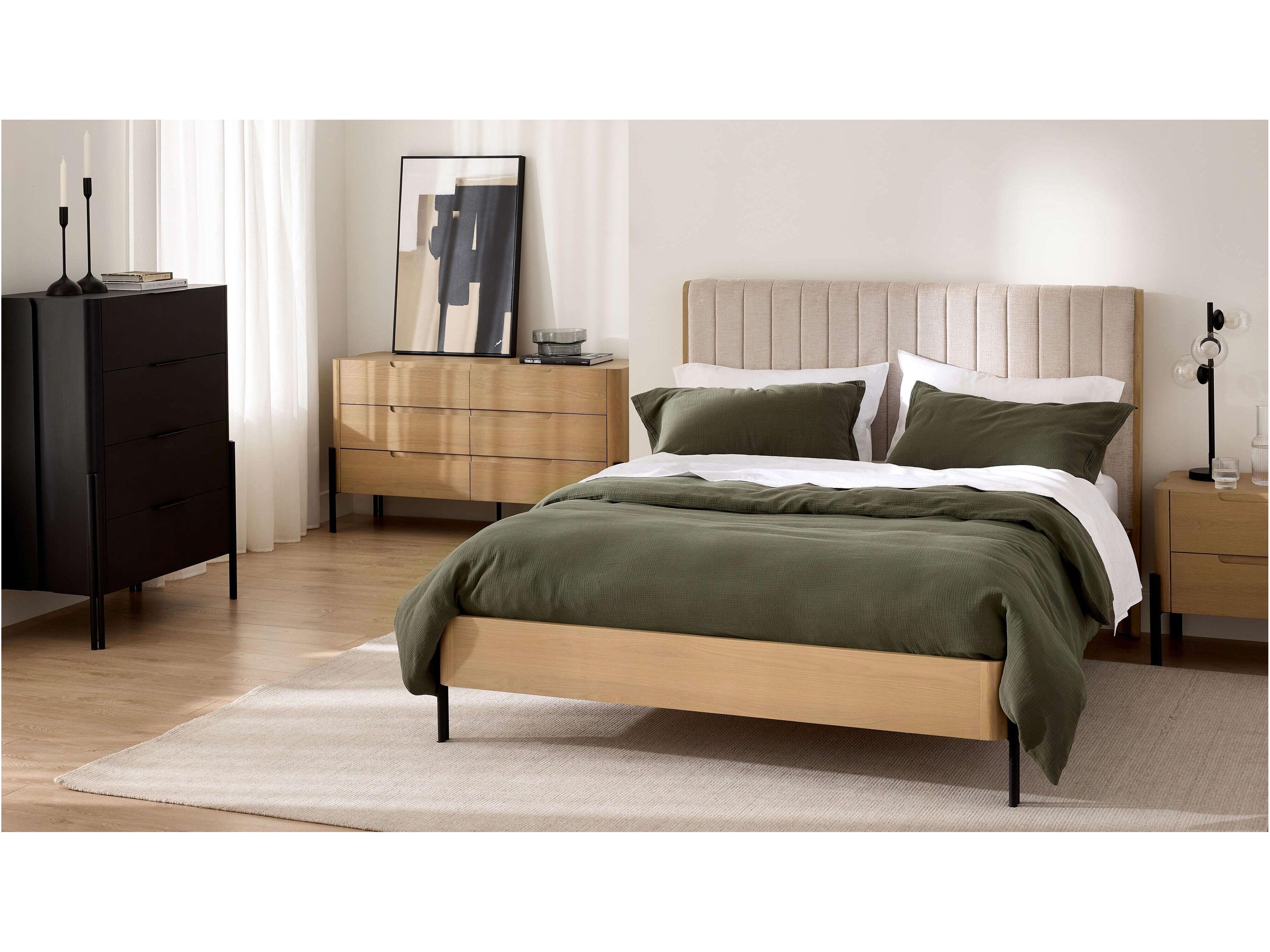 Mobital Nori 6-Drawers Natural Oak Wood Double Dresser