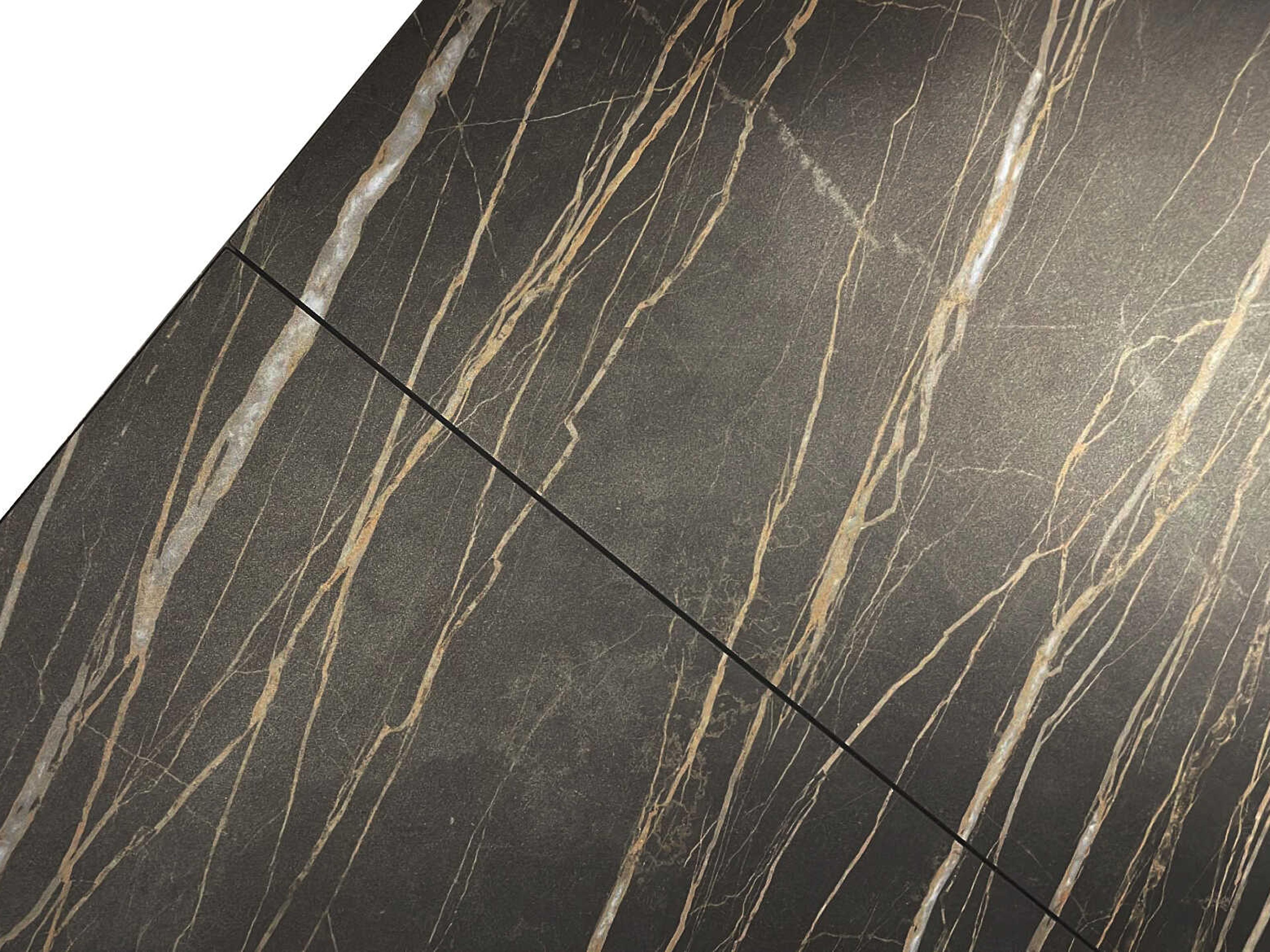 Mobital Century Rectangular Metal Noir Desir Ceramic Black Dining Table