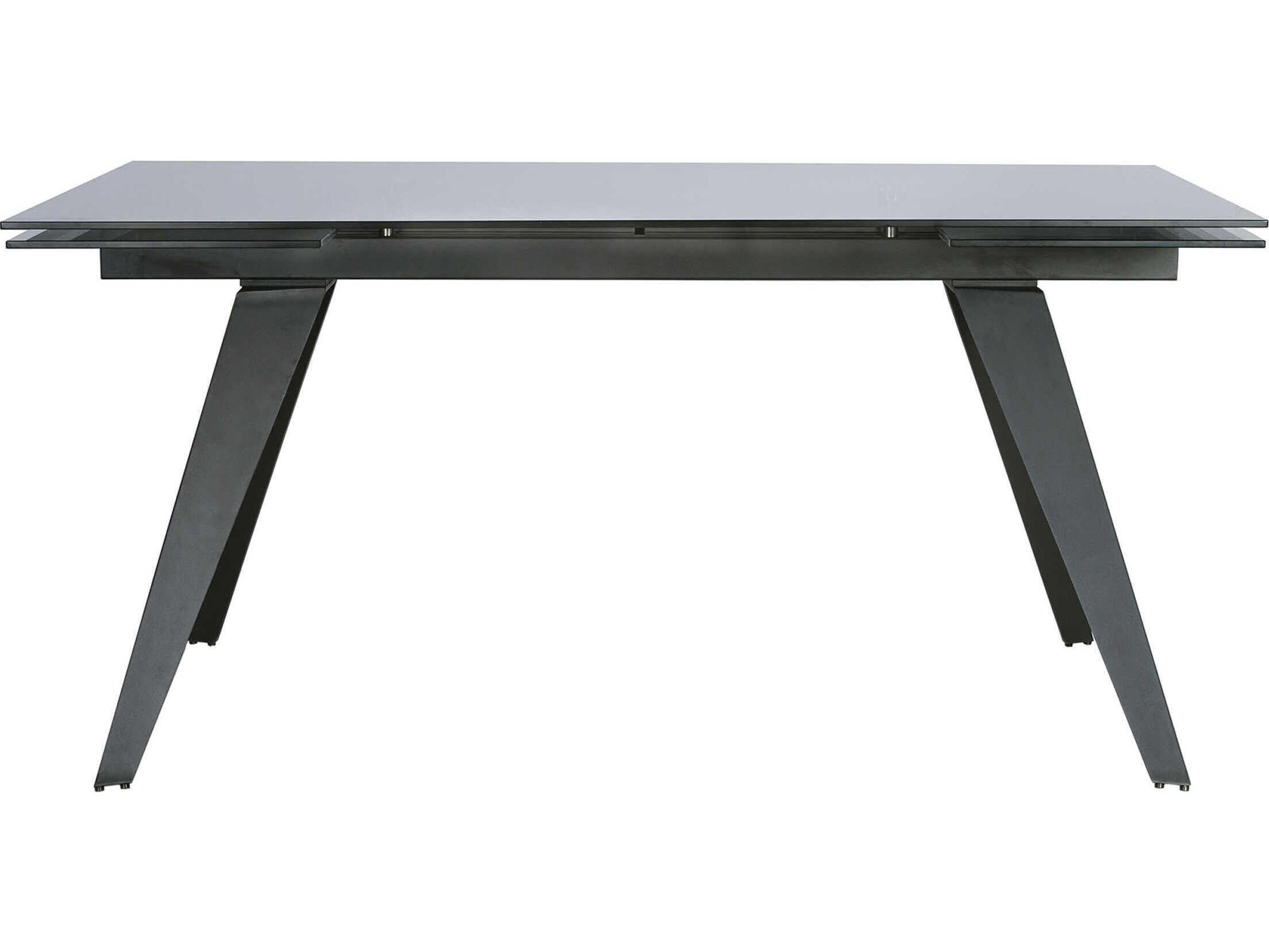 Mobital Noire Rectangular Glass Black Dining Table