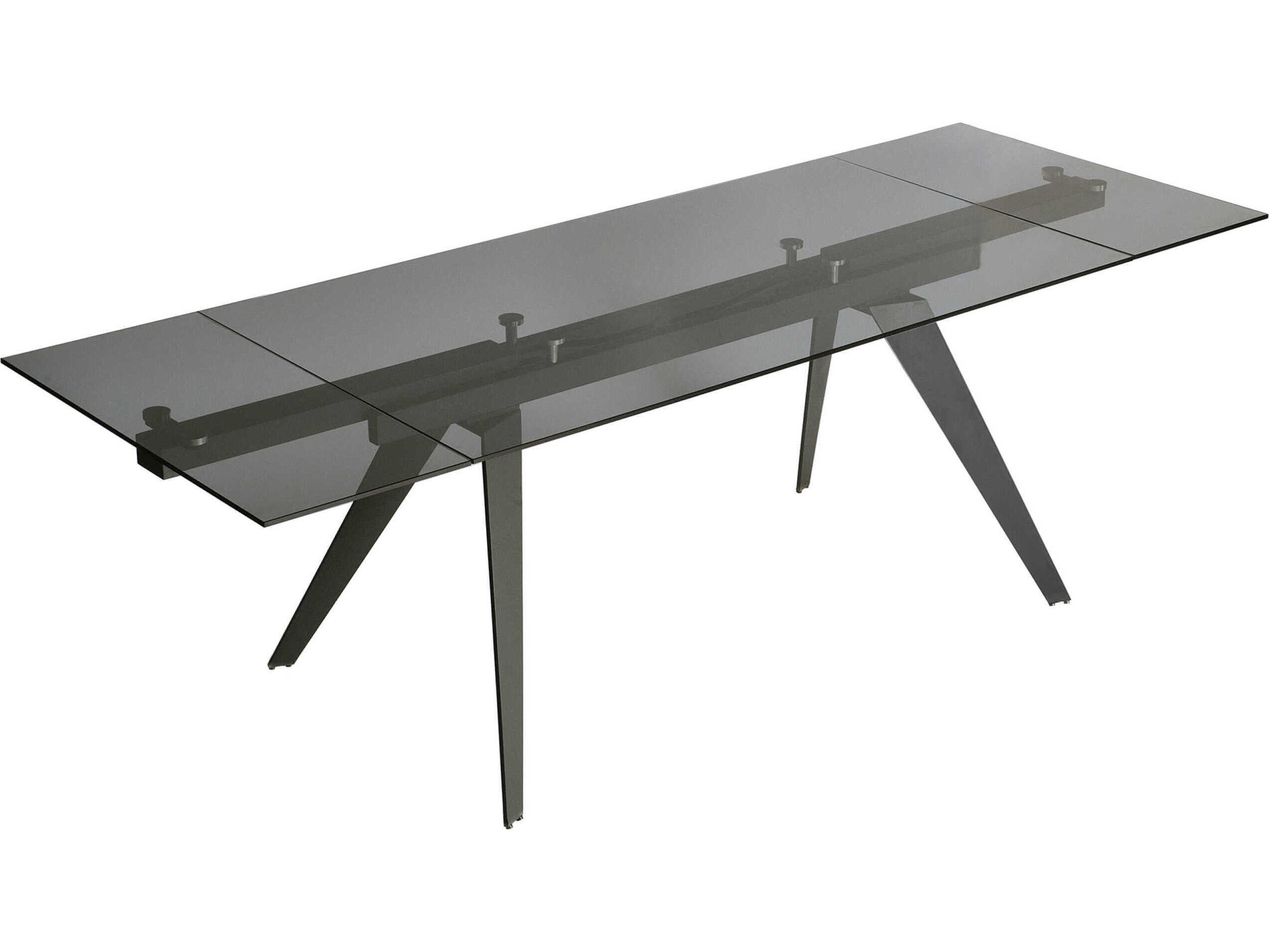 Mobital Noire Rectangular Glass Black Dining Table