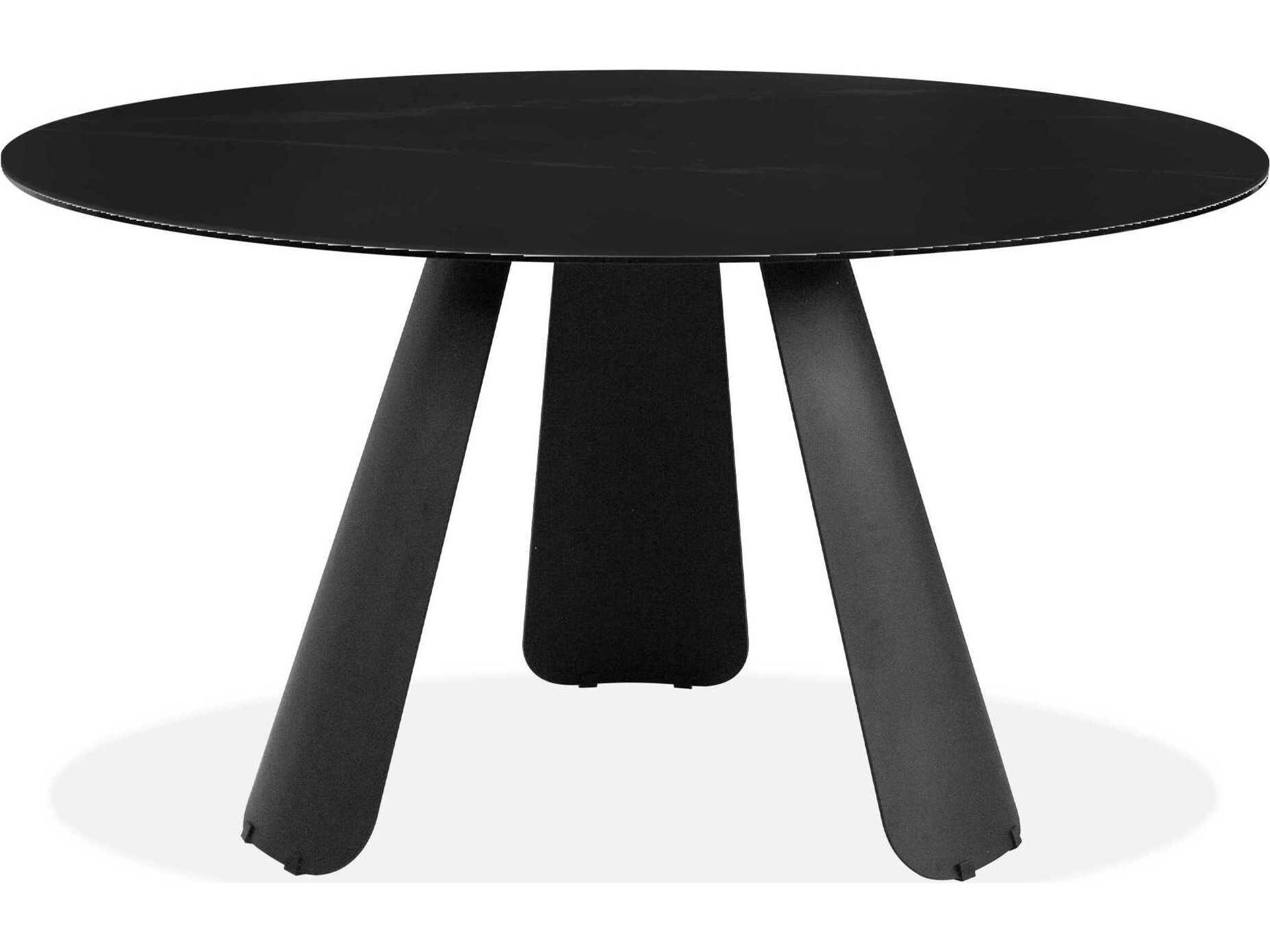 Palazzo Round Black Ceramic Dining Table