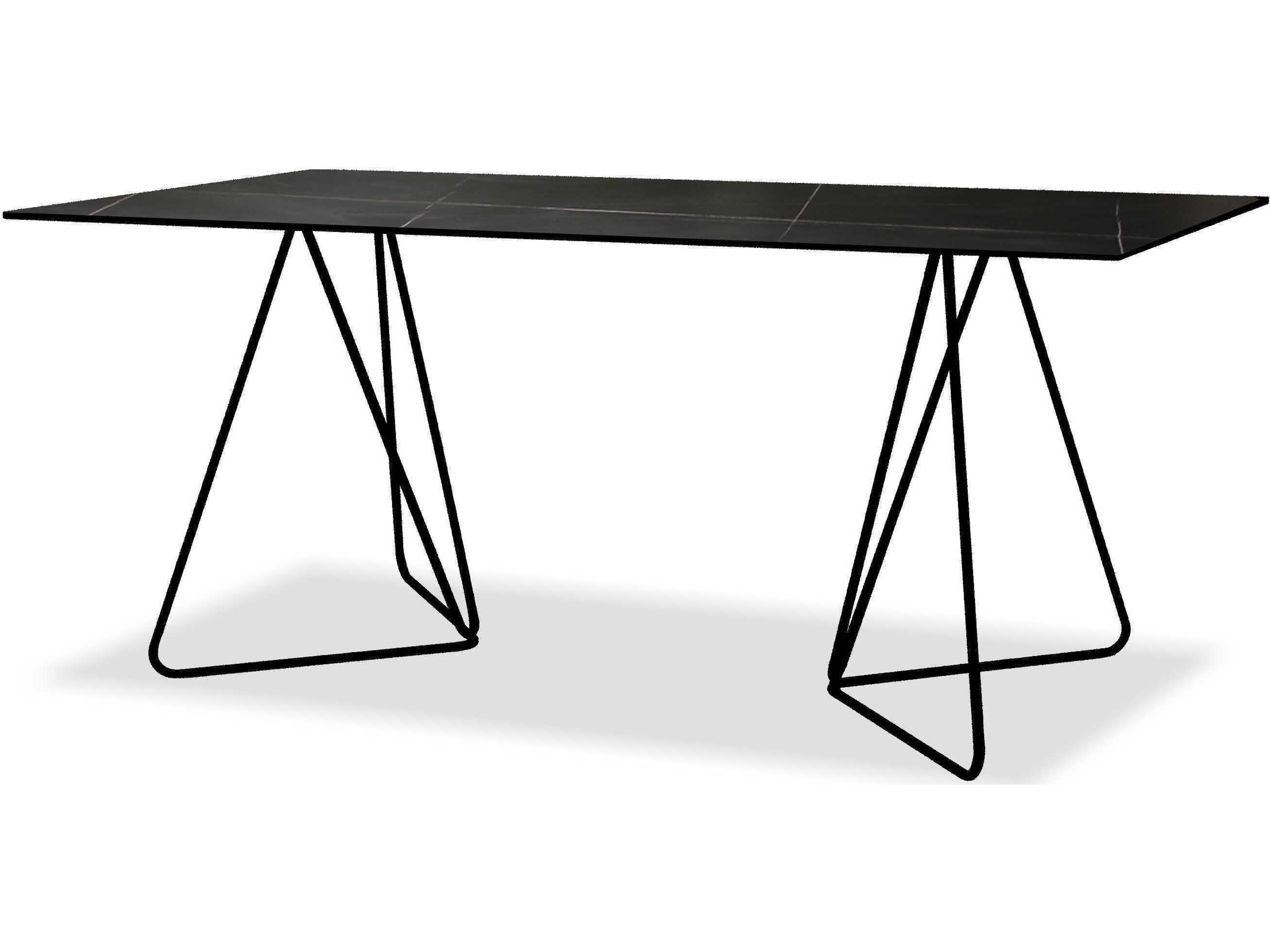 Papillon Rectangular Glass Sintered Shakespeare Black Dining Table