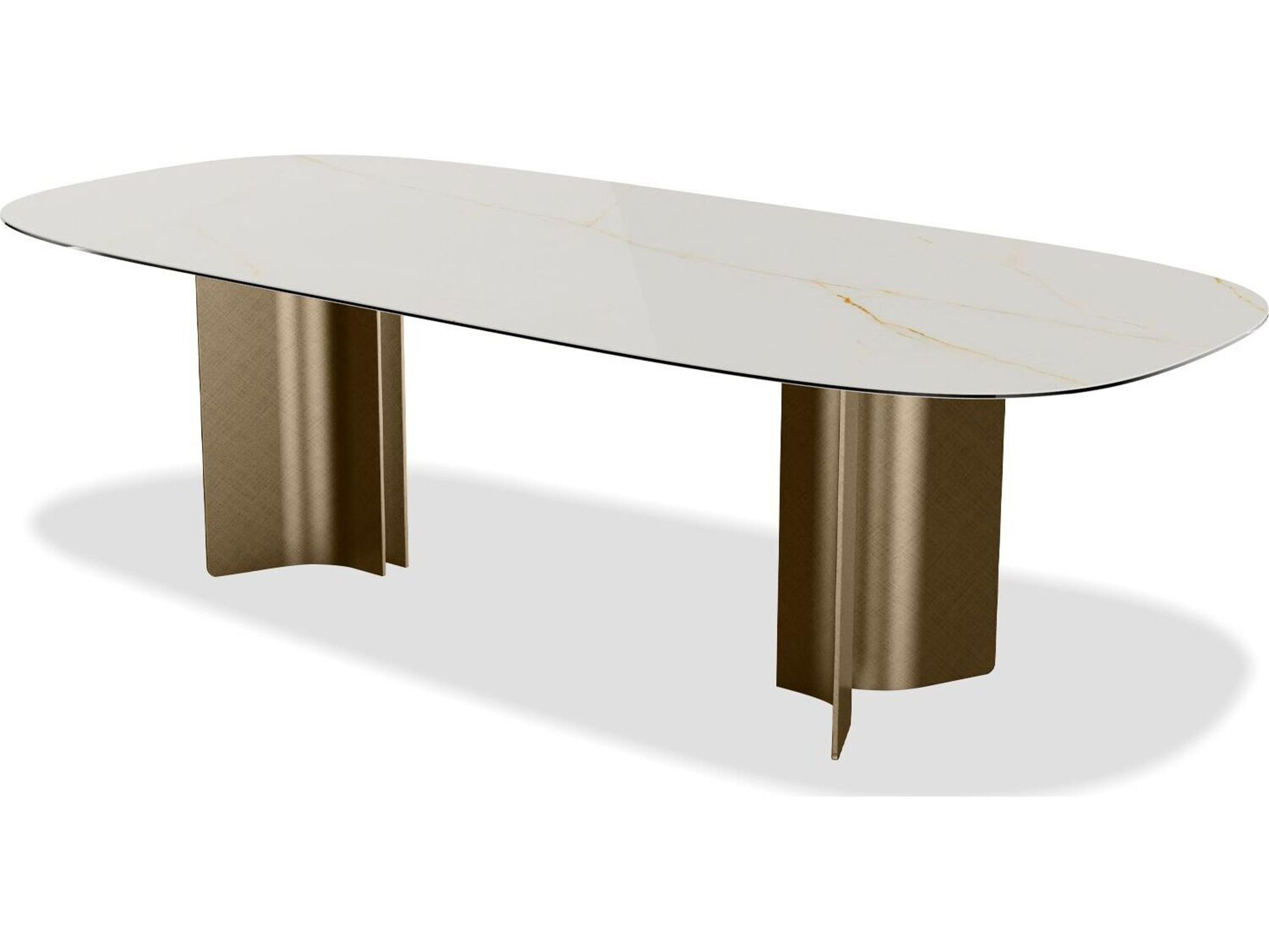 Sorrento Oval Cristallo Gold Ceramic Top Dining Table