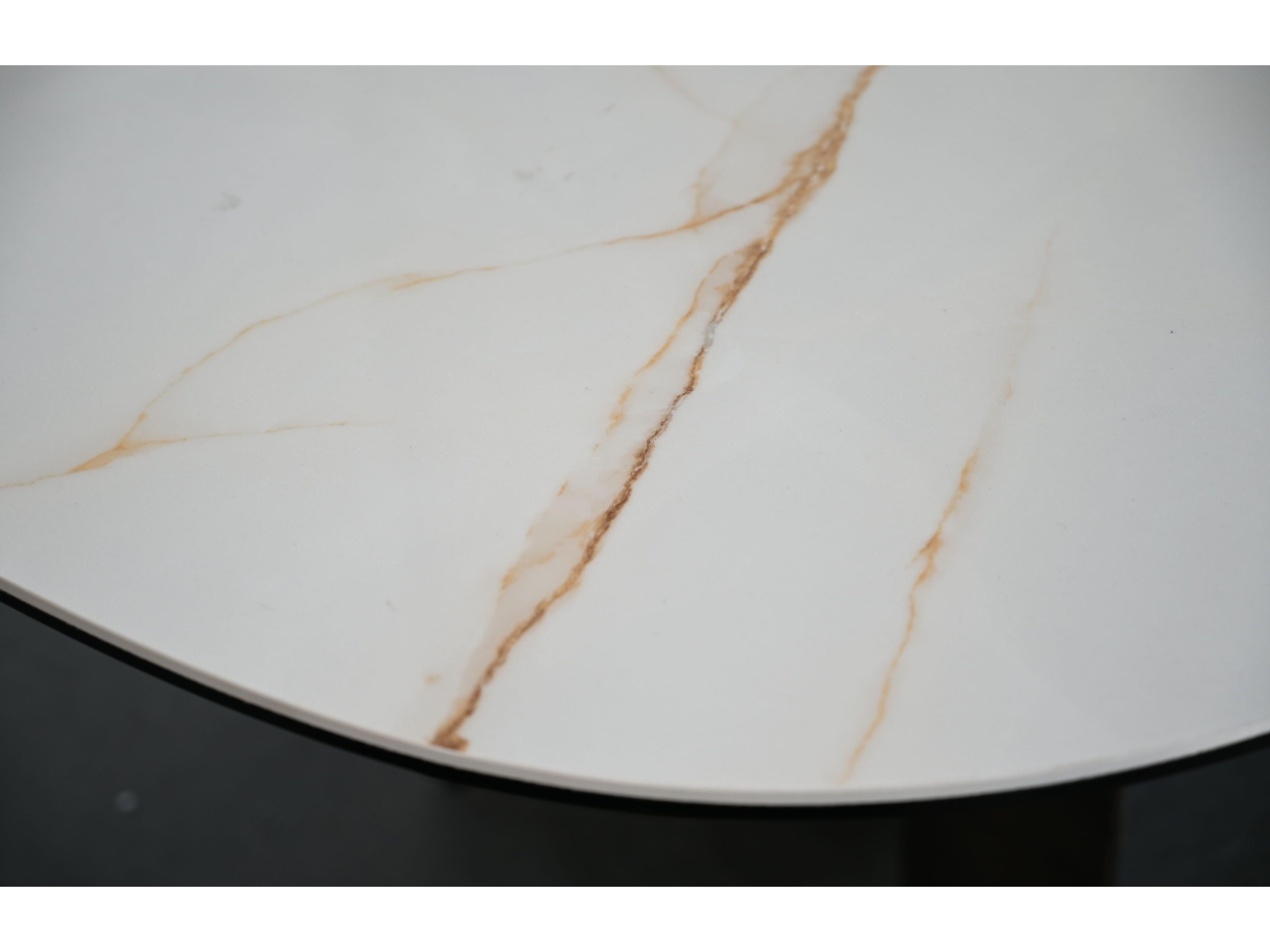 Mobital Sorrento Oval Cristallo Gold Ceramic Top Dining Table