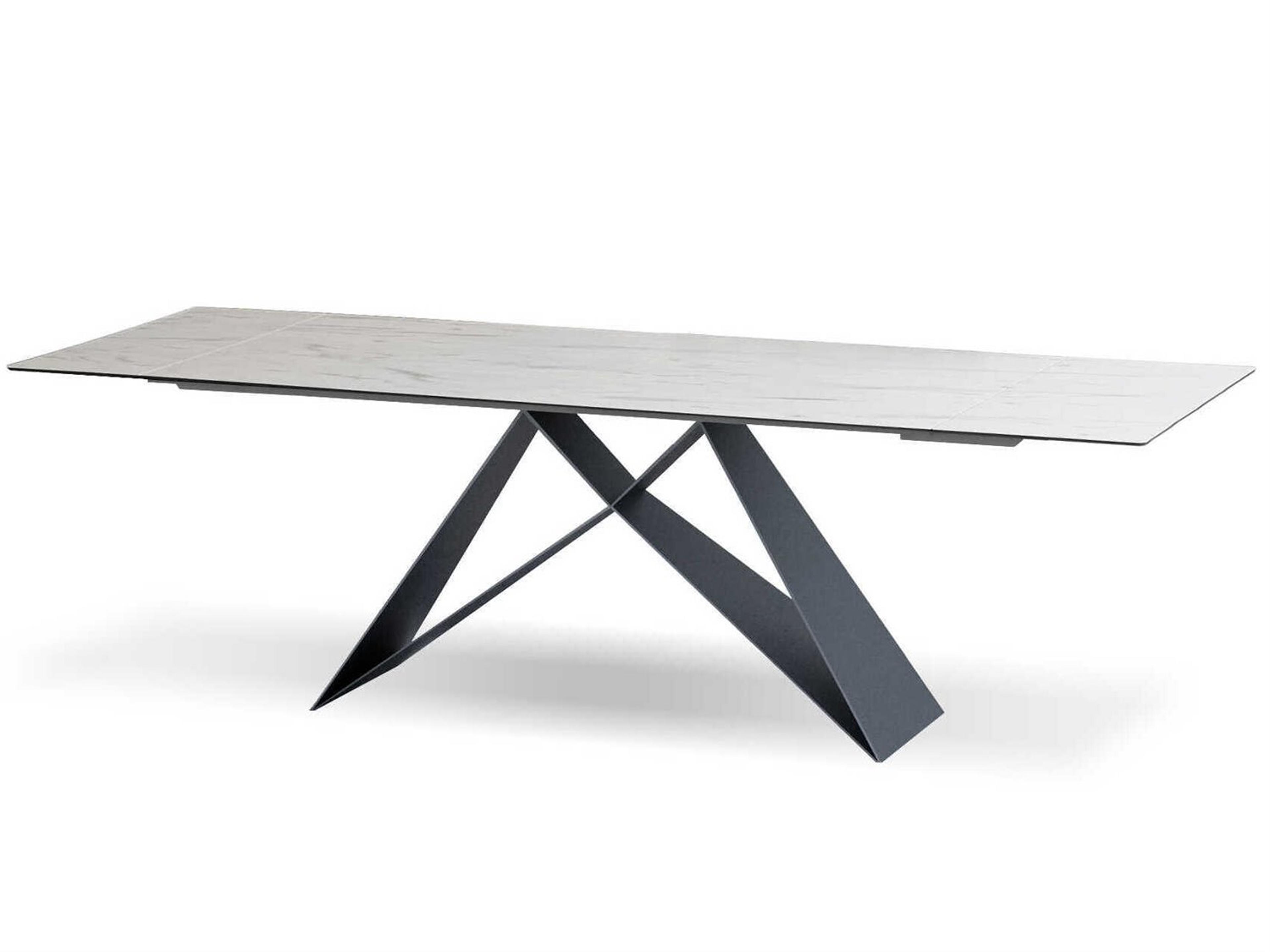 The W Rectangular Glass Carrera Dining Table