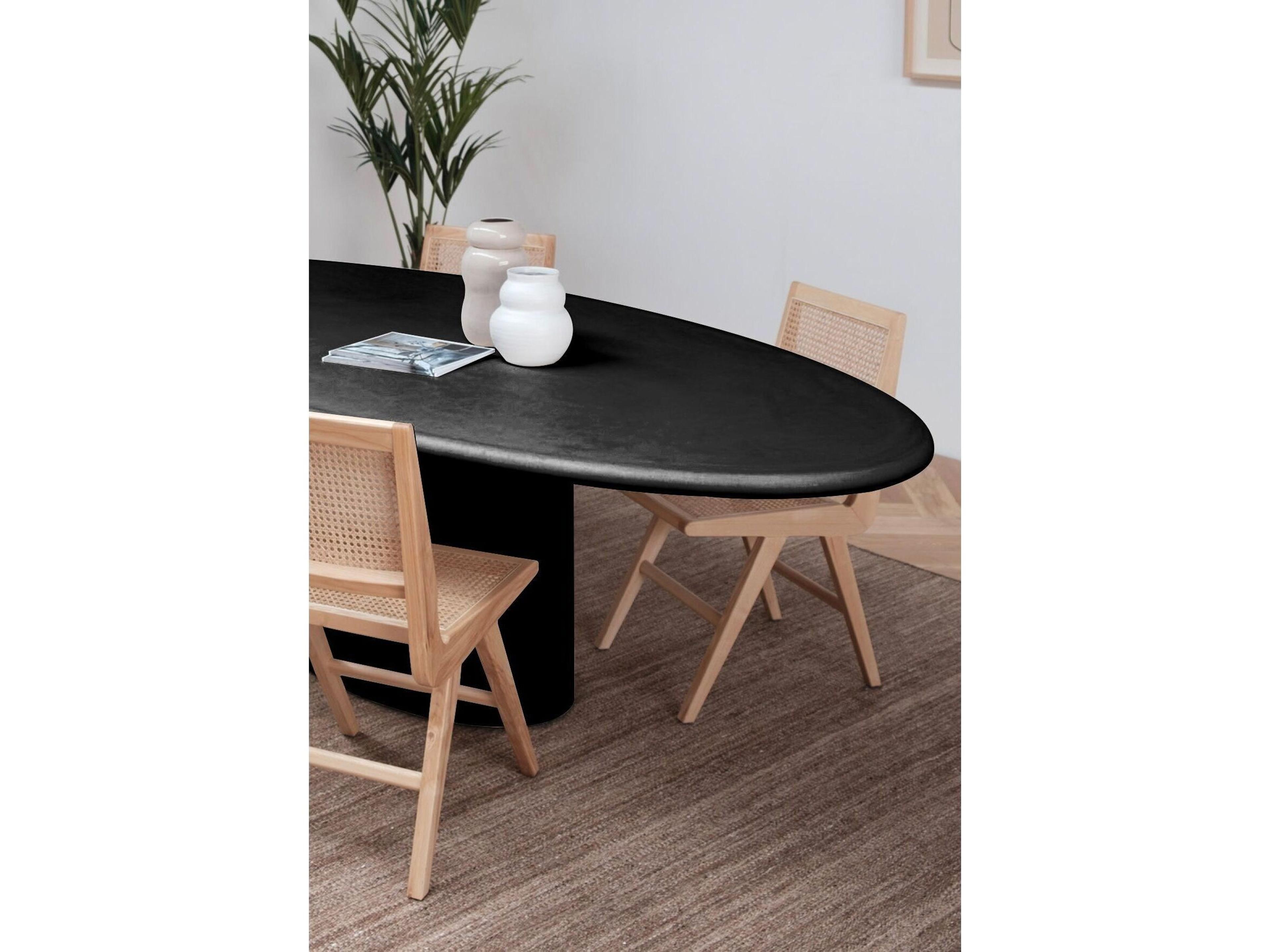 Mobital Tugg 71 71" Oval Dusk Black Microskin Dining Table