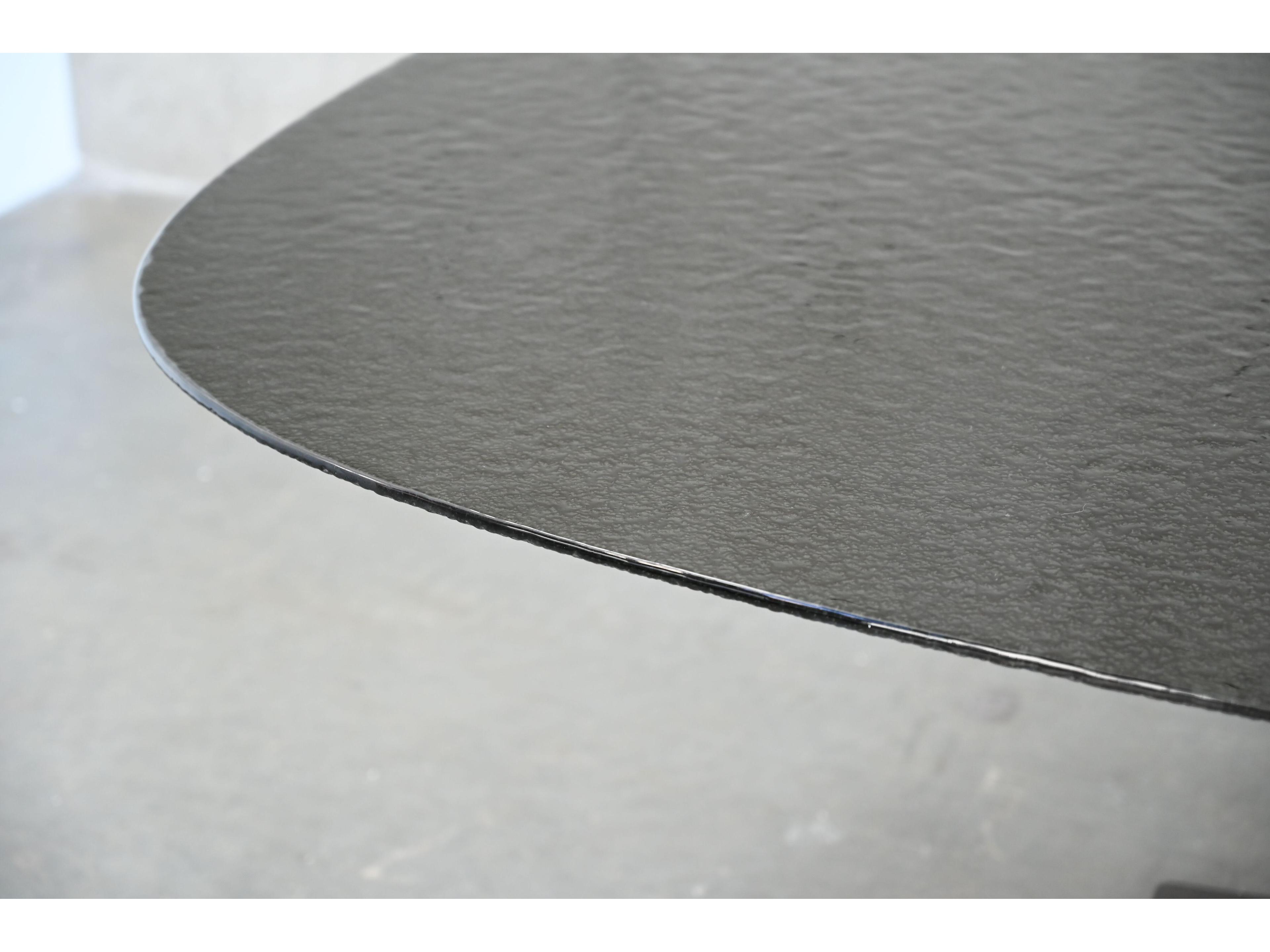 Mobital Wave 110 110" Oval Black Modern Melt Glass Dining Table