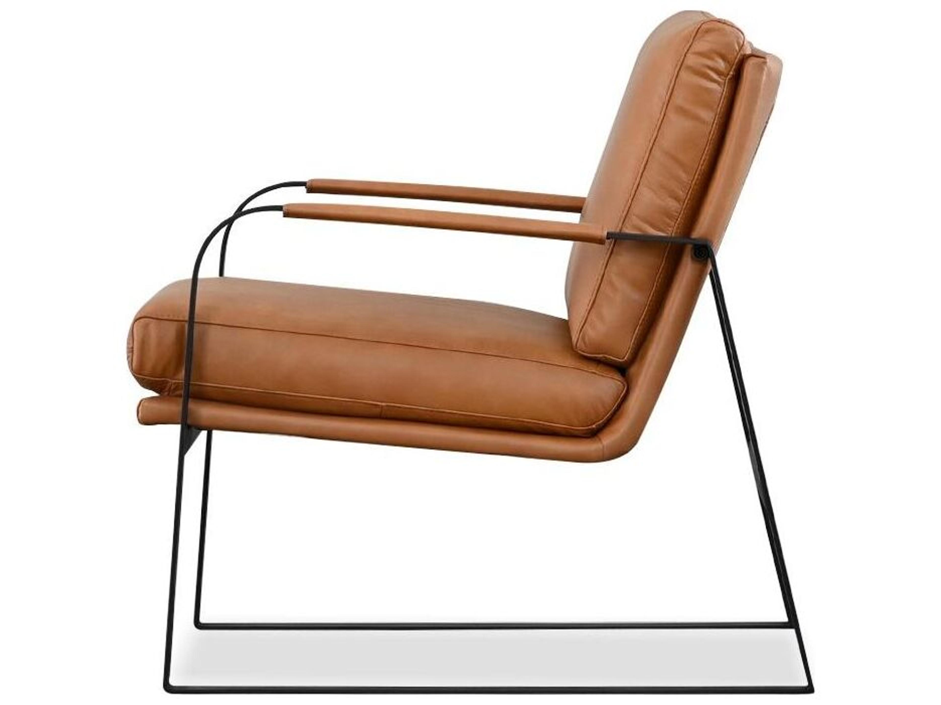 Mobital Jameson Orange Leather Accent Chair