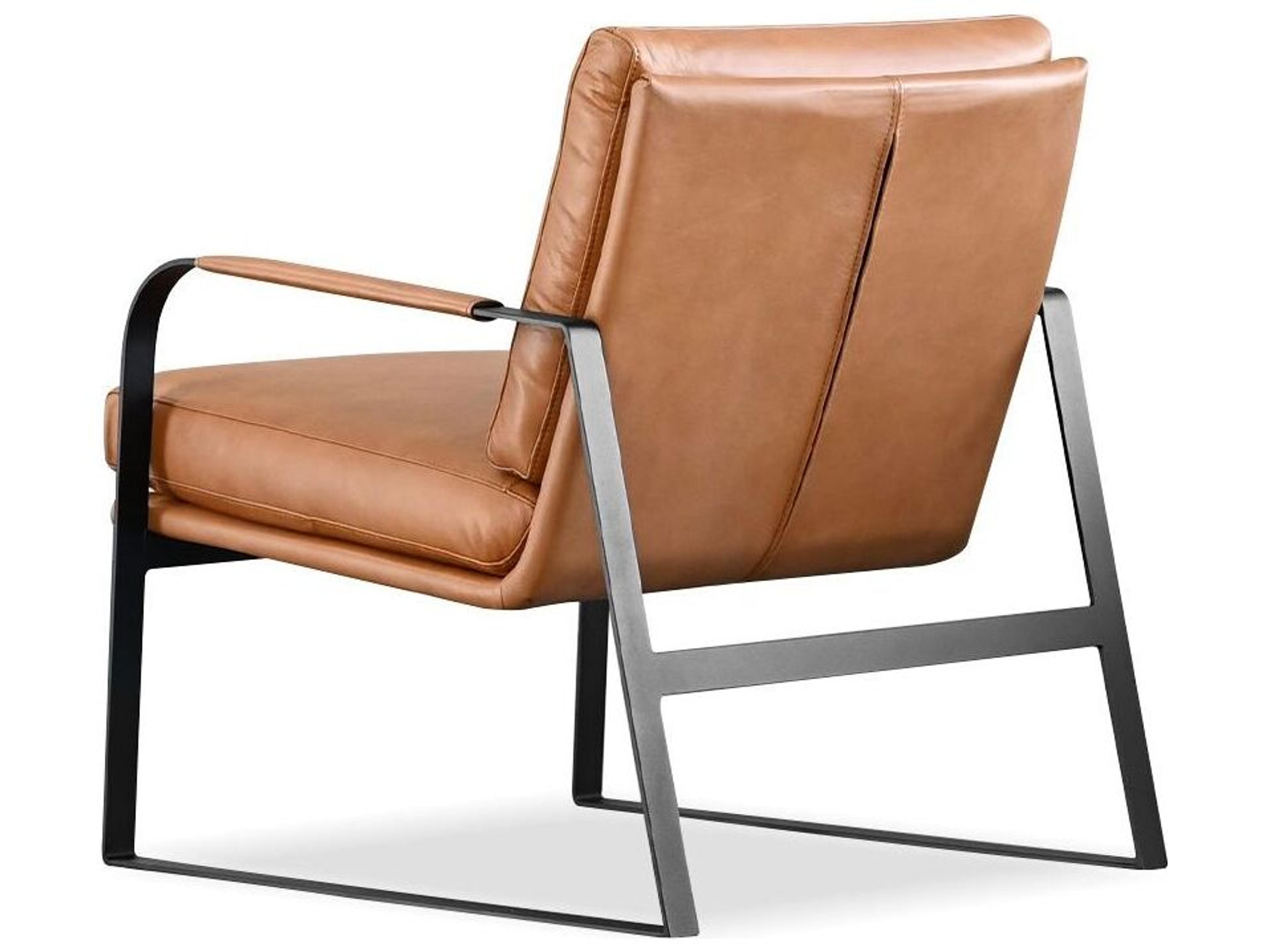 Mobital Jameson Orange Leather Accent Chair