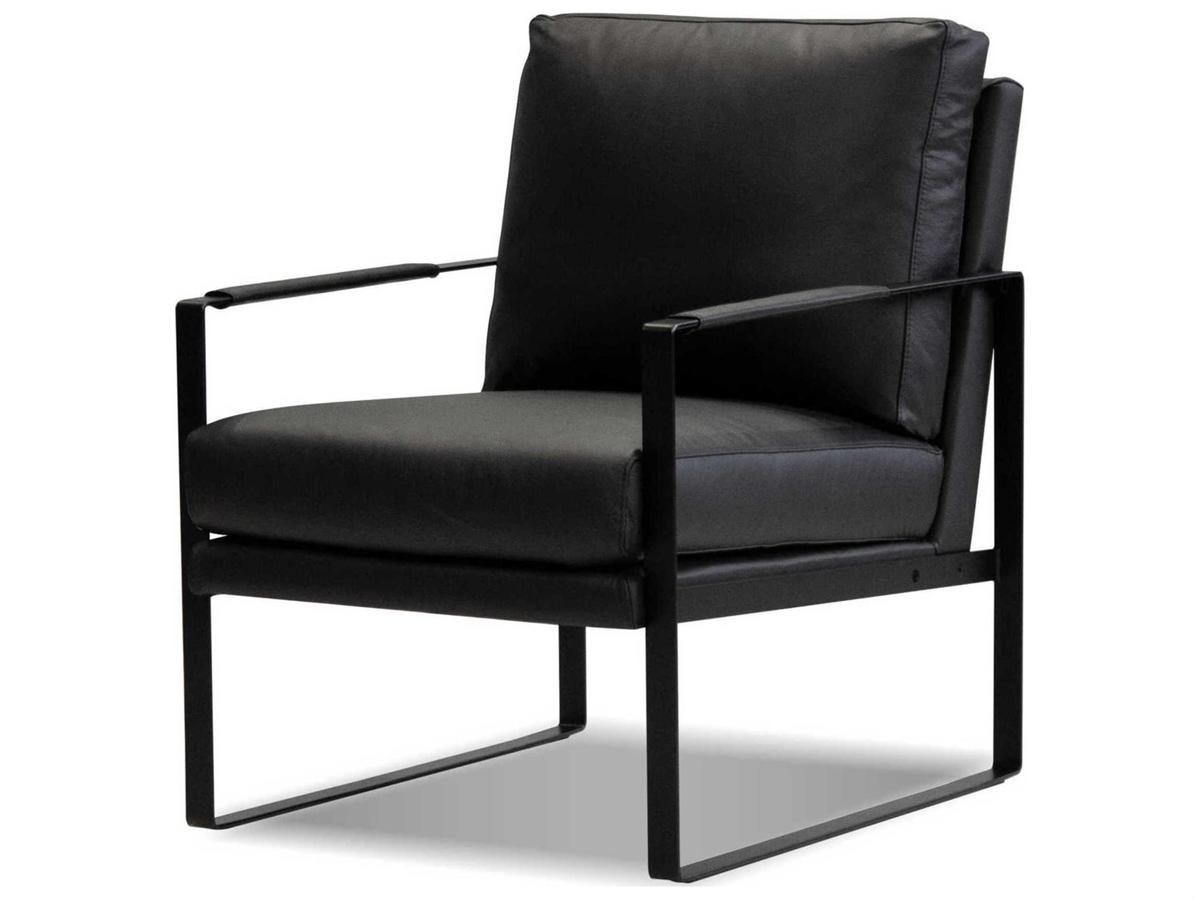 Mitchell Black Leather Accent Chair