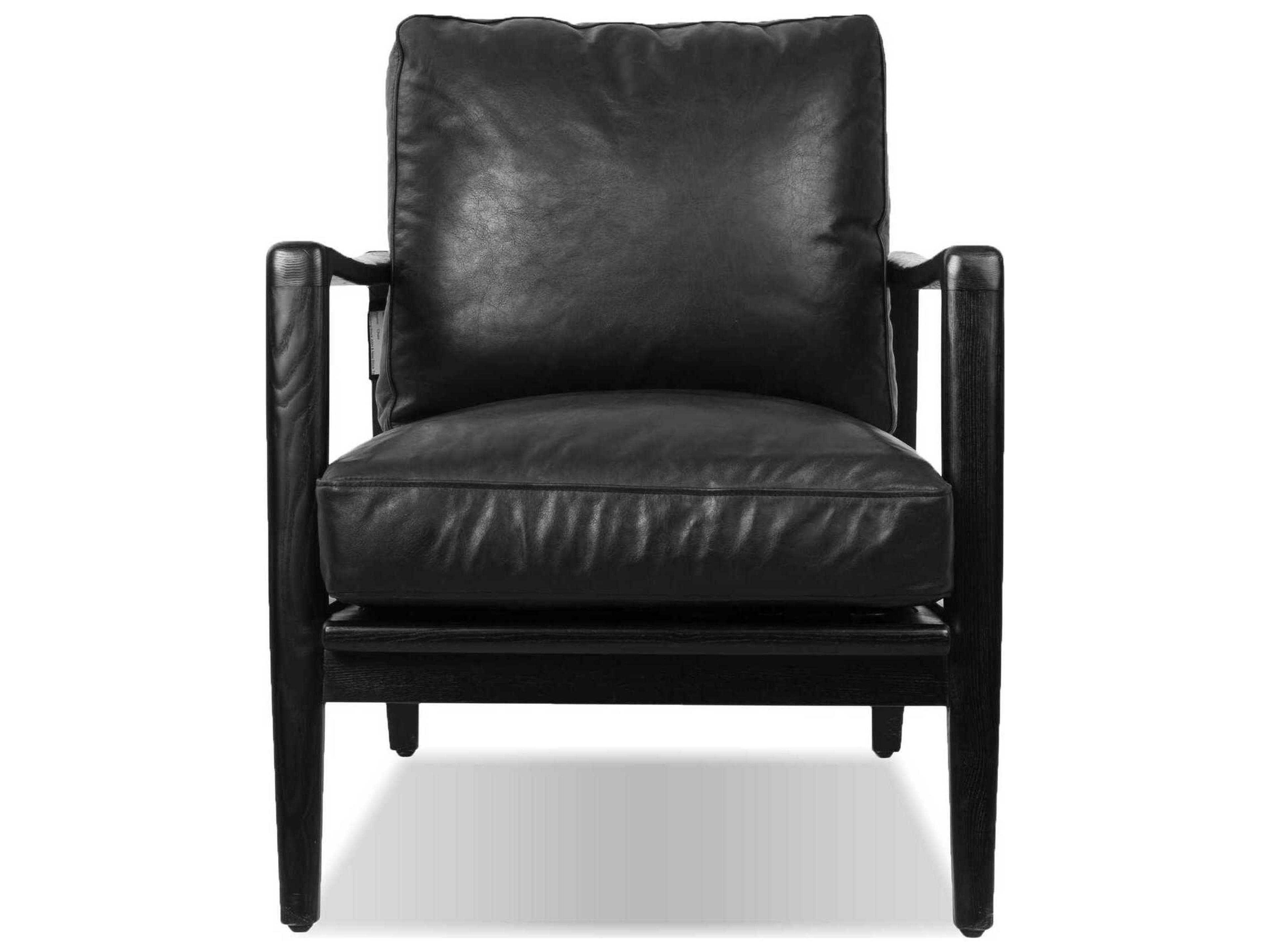 Mobital Craftsman Black Leather Accent Chair