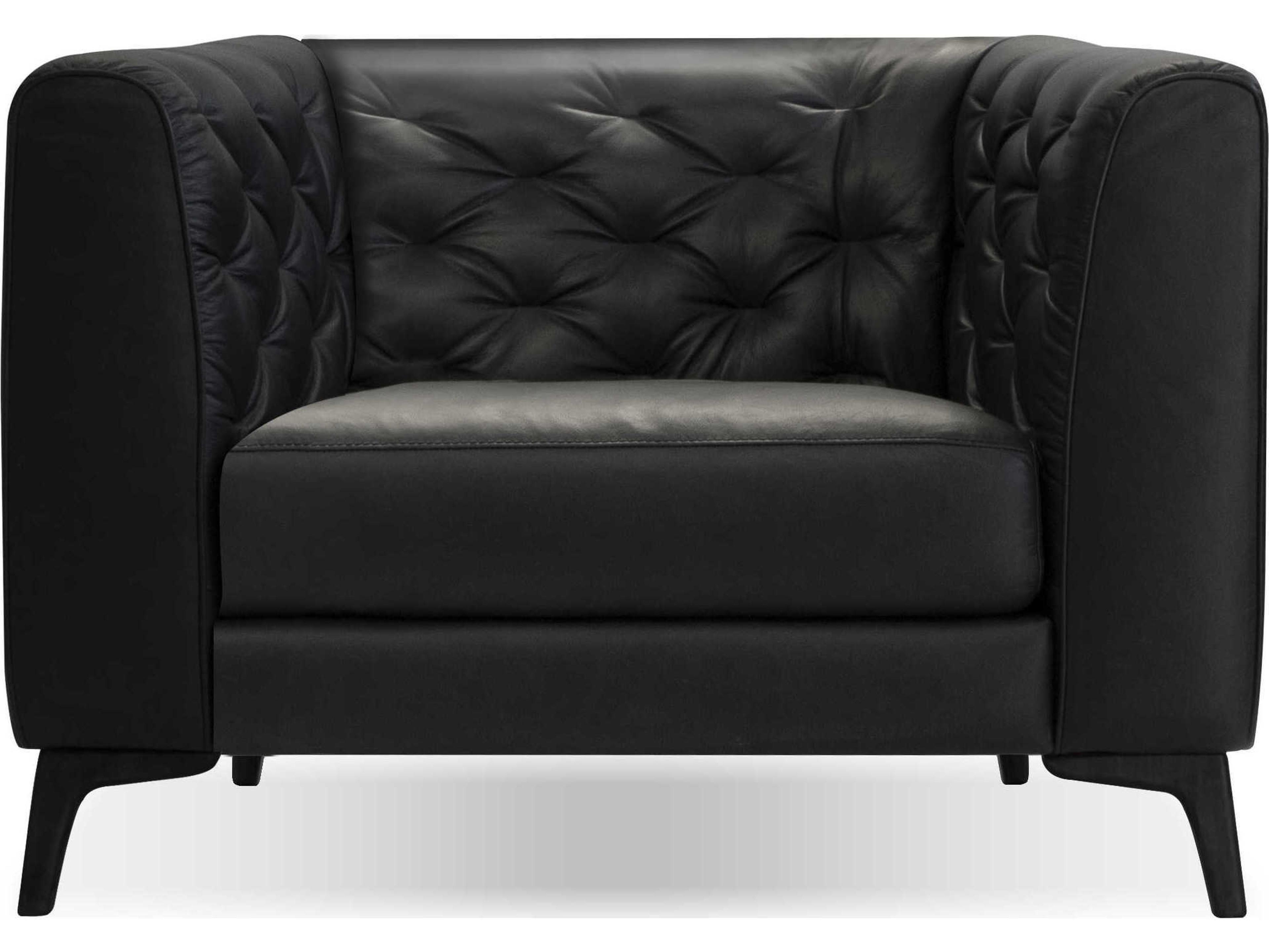 Dalton Black Leather Accent Chair