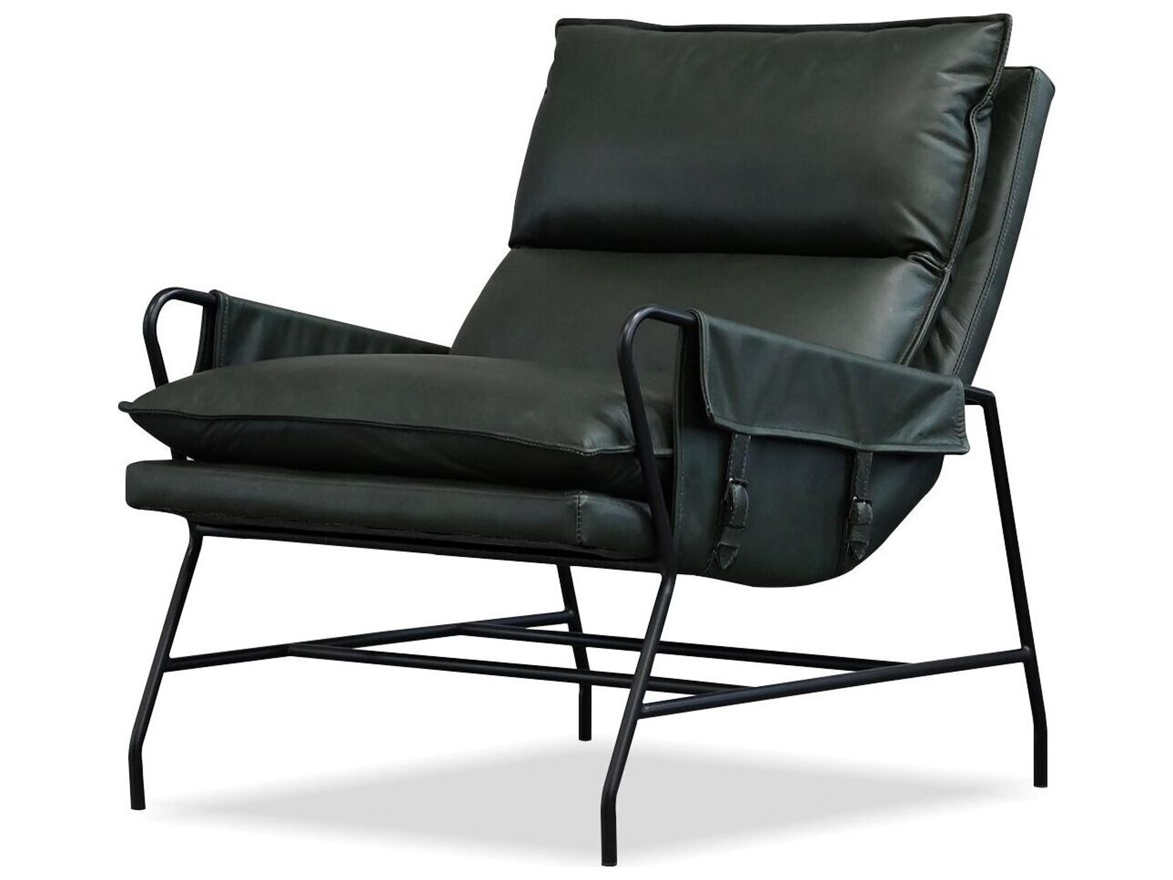 Meier Green Leather Accent Chair