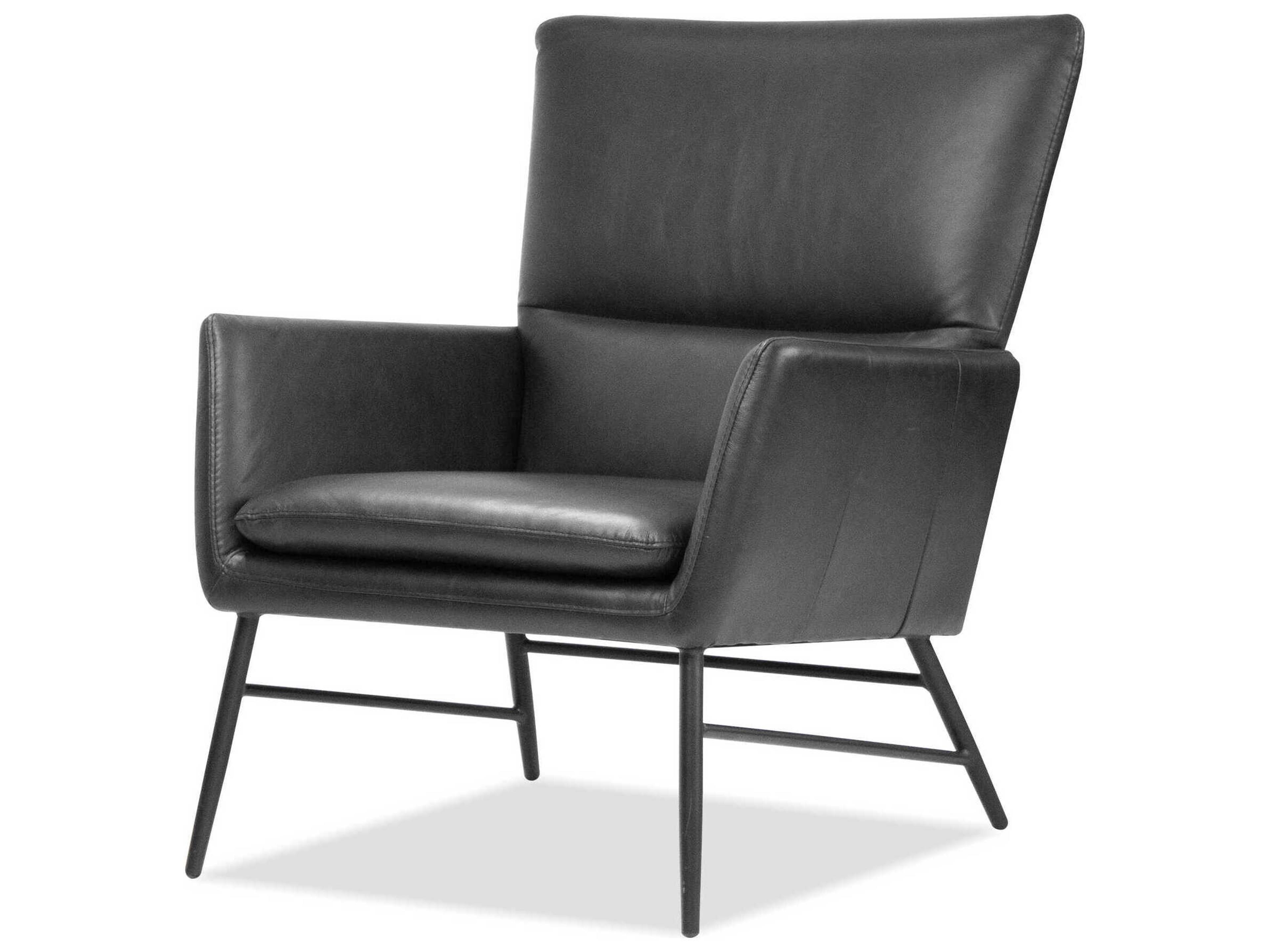 Morisson Black Leather Accent Chair
