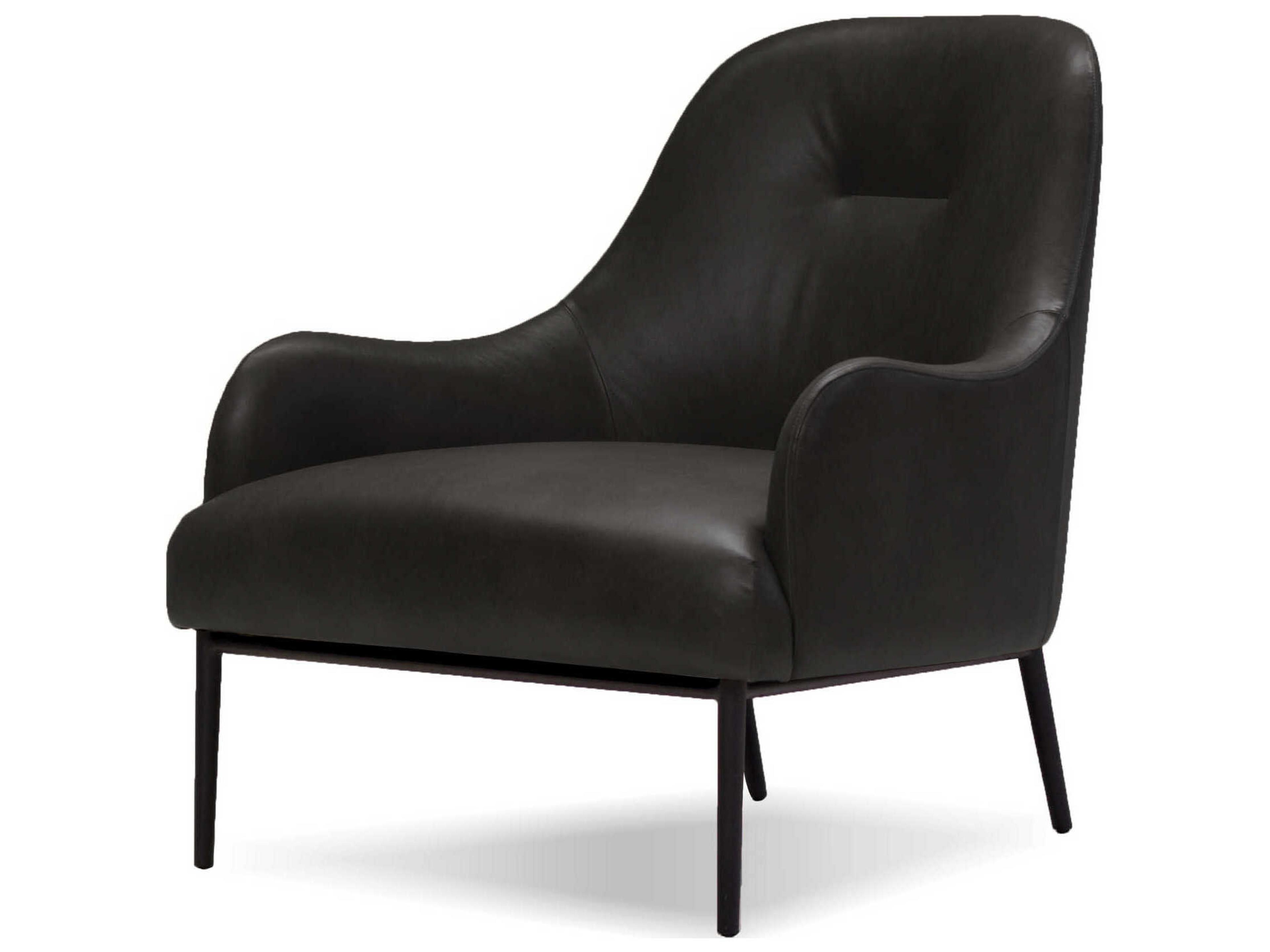 Swoon Black Leather Accent Chair
