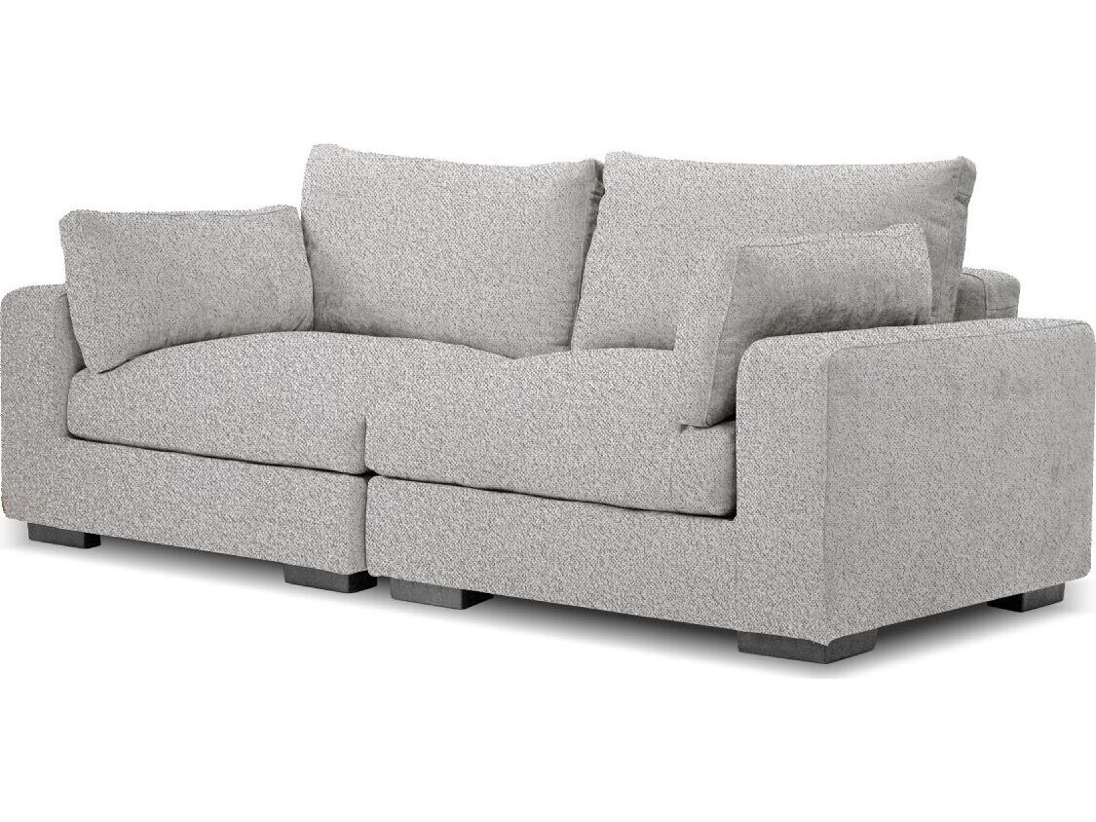 Onza Oat Tweed Fabric Gray Upholstered Loveseat