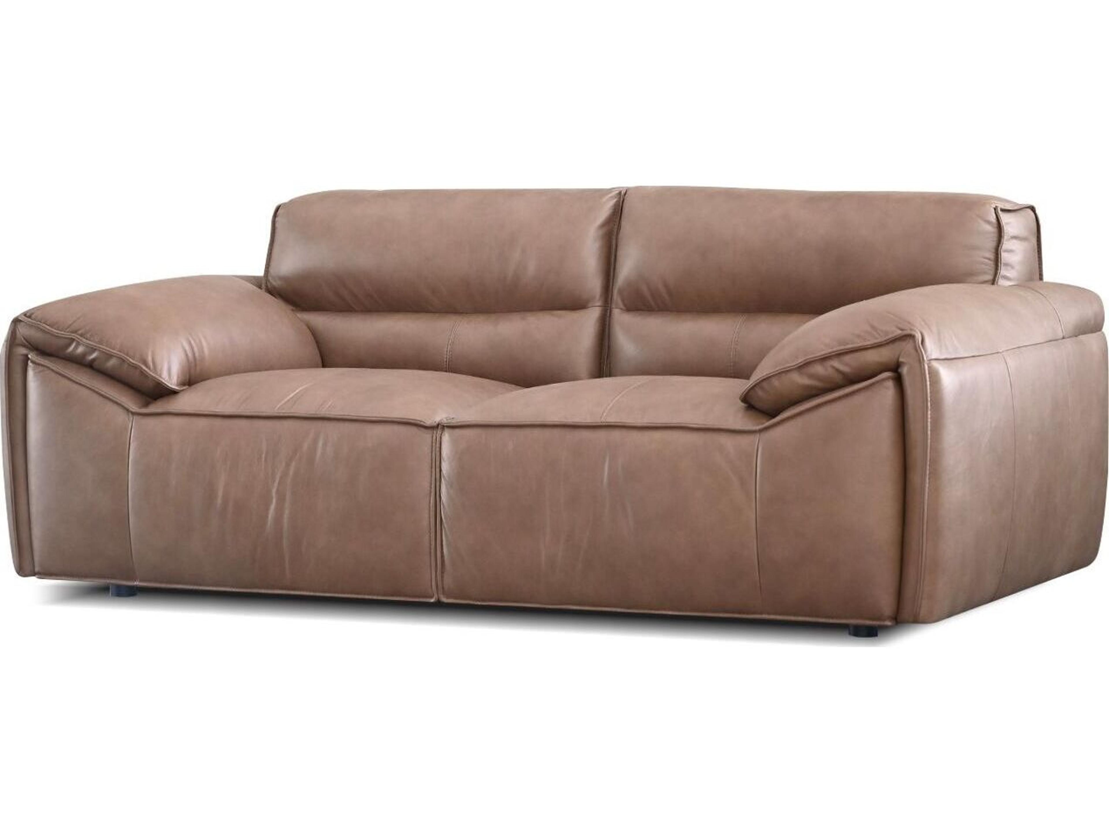 Osta Cacao Brown Sauvage Leather Loveseat