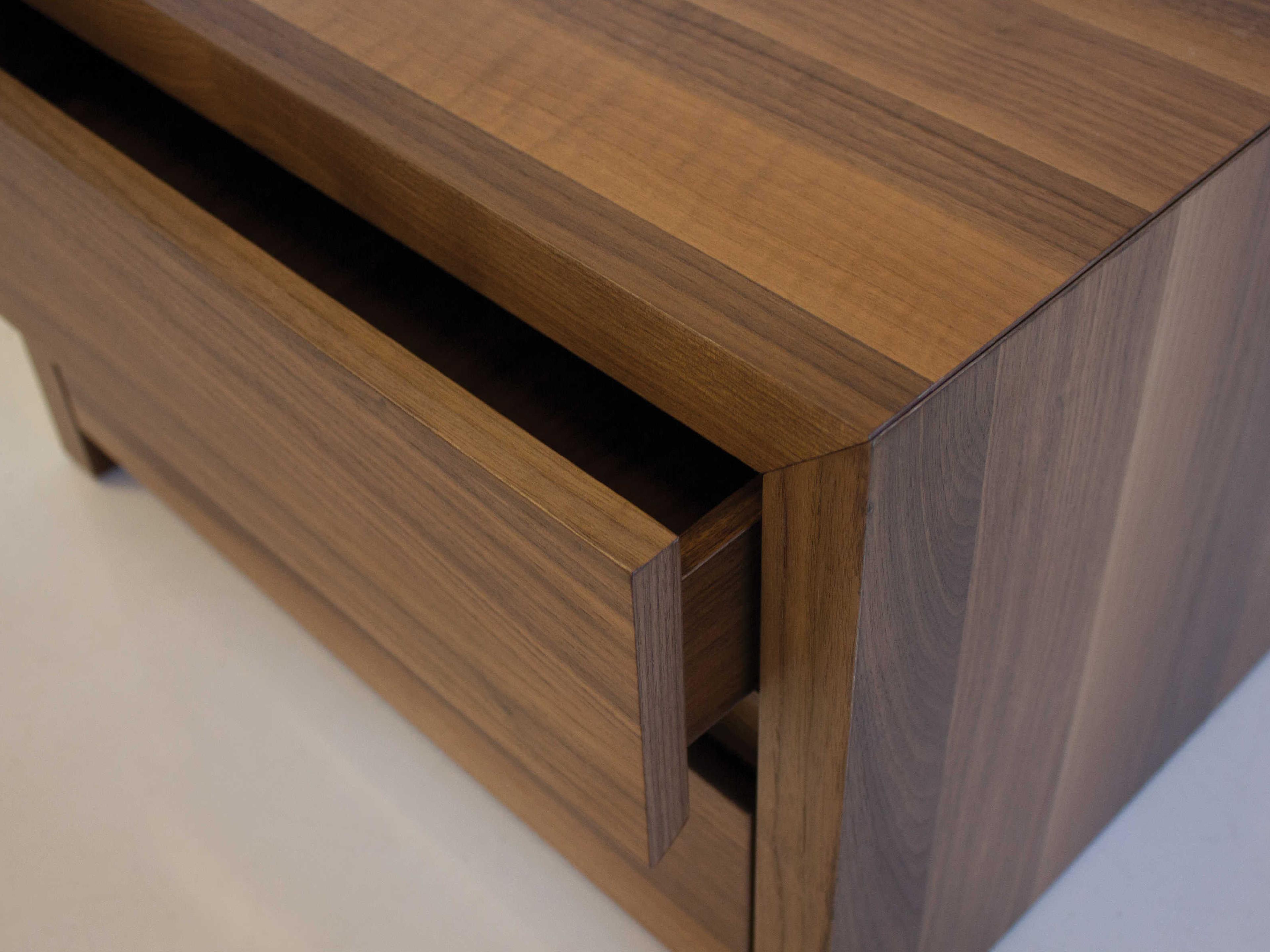 Mobital Blanche 3-Drawers Brown Walnut Wood Nightstand