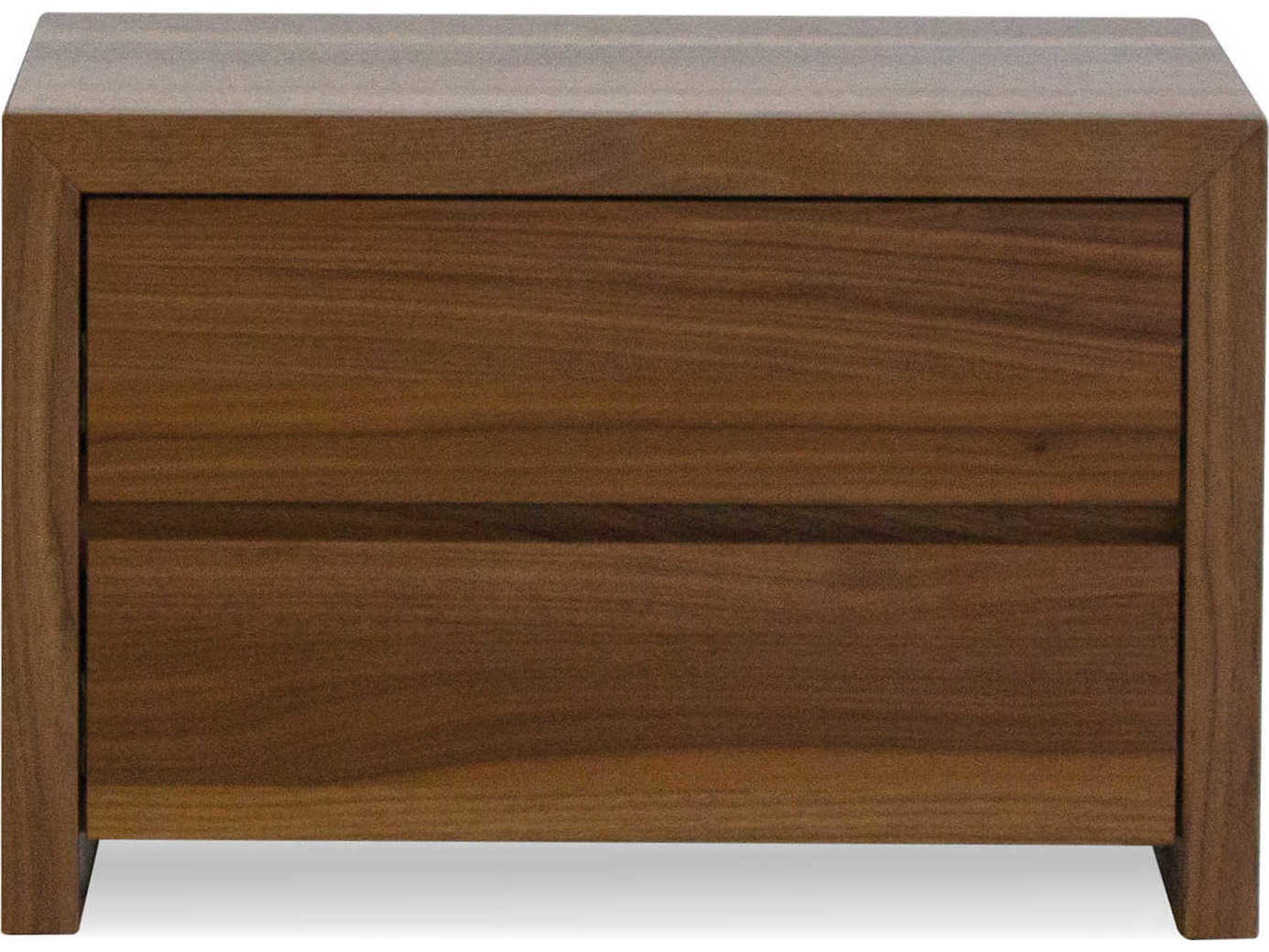 Mobital Blanche 2-Drawers Brown Walnut Wood Nightstand