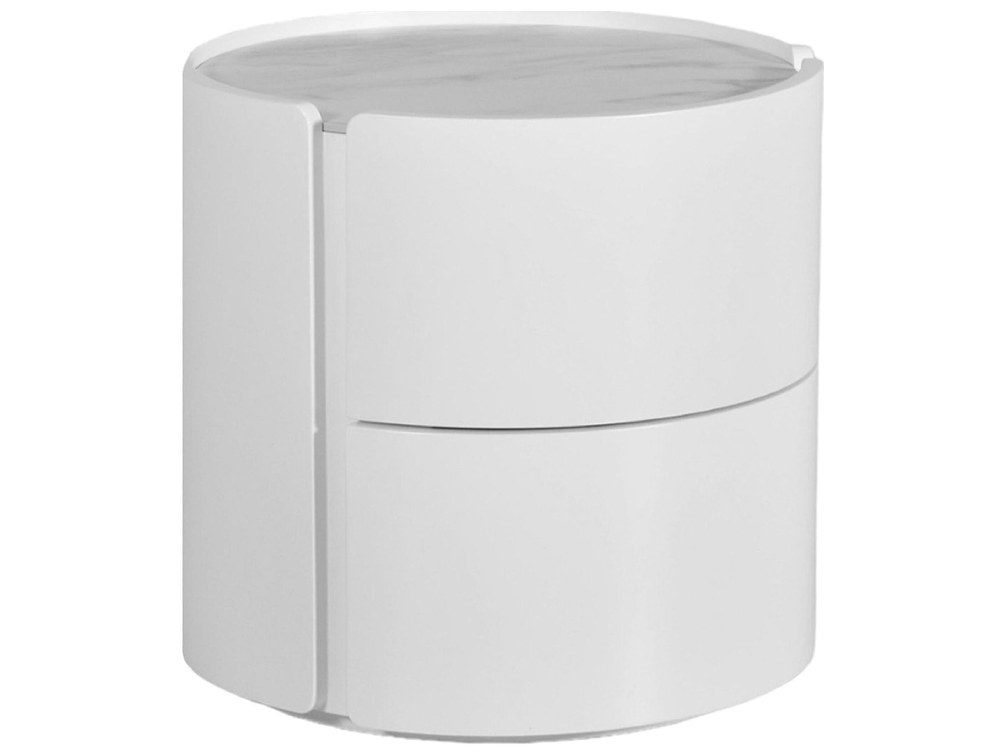 Mobital Burrow 2-Drawers White Matte Wood Nightstand