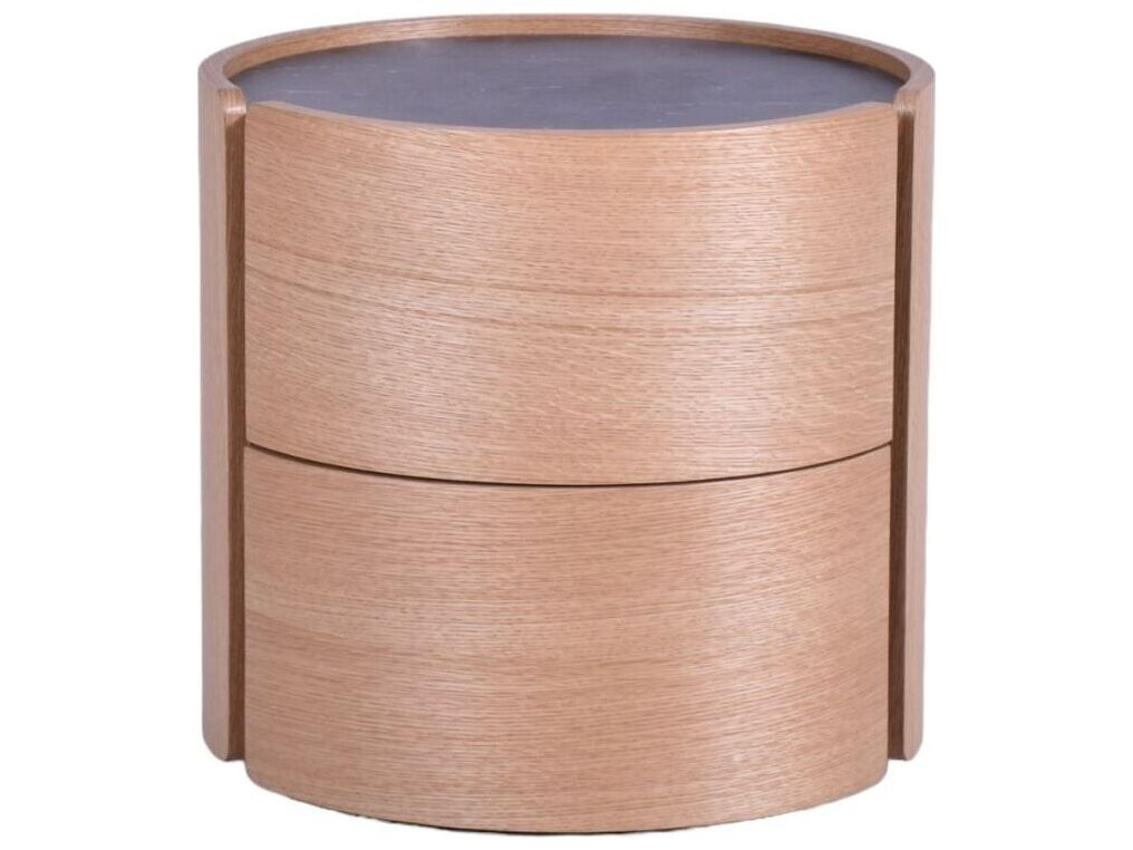 Mobital Burrow 2-Drawers White Oak Wood Nightstand